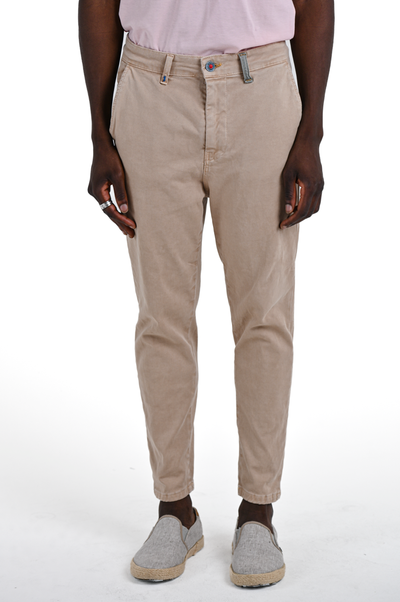 Pantaloni in cotone slim Groove Libeccio SS24