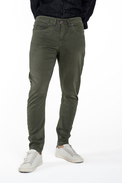 Kron Green Tapered Cotton Trousers FW24/25