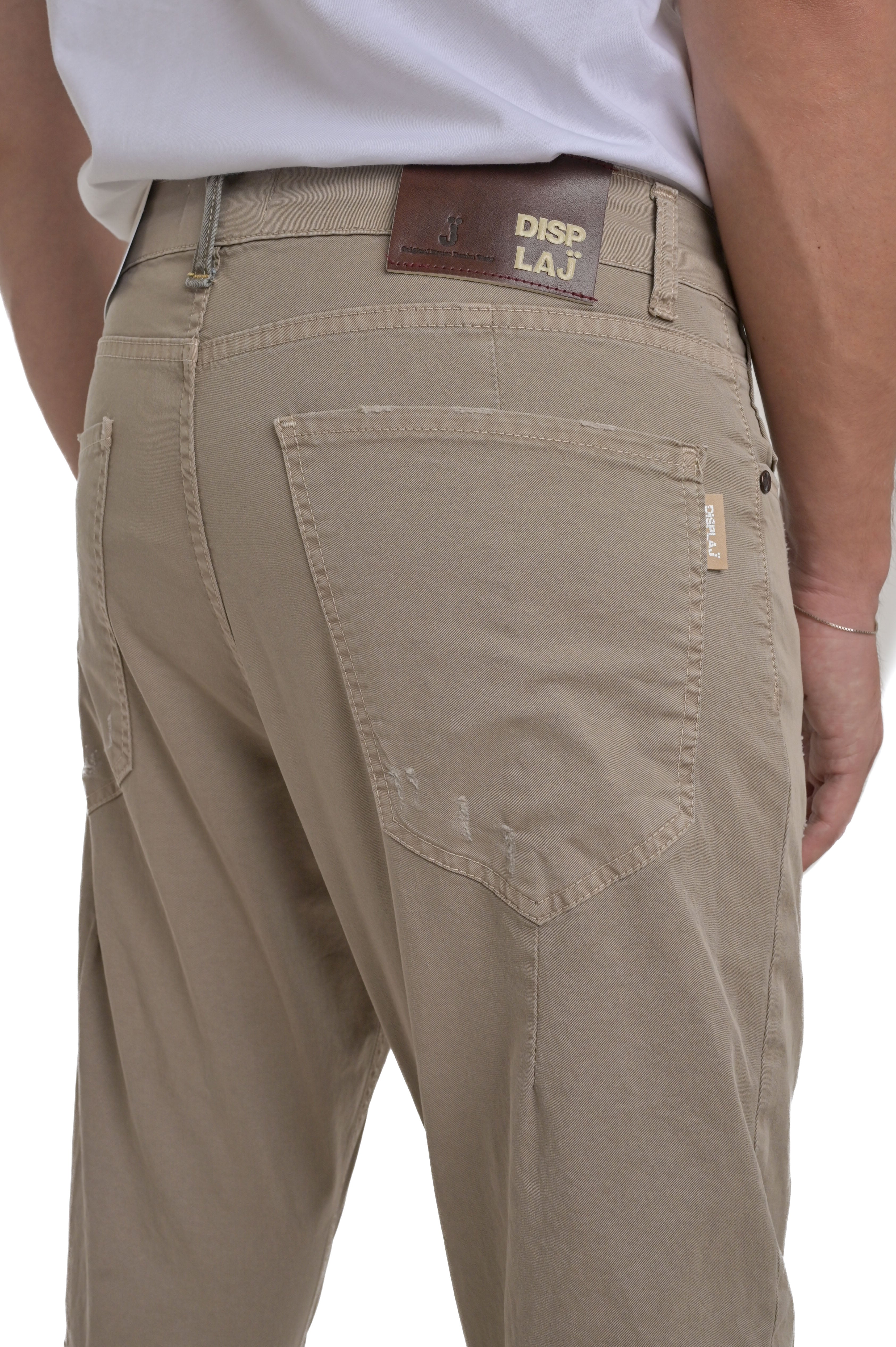 Pantaloni in cotone tapered Kron Rotture CT103 beige SS25