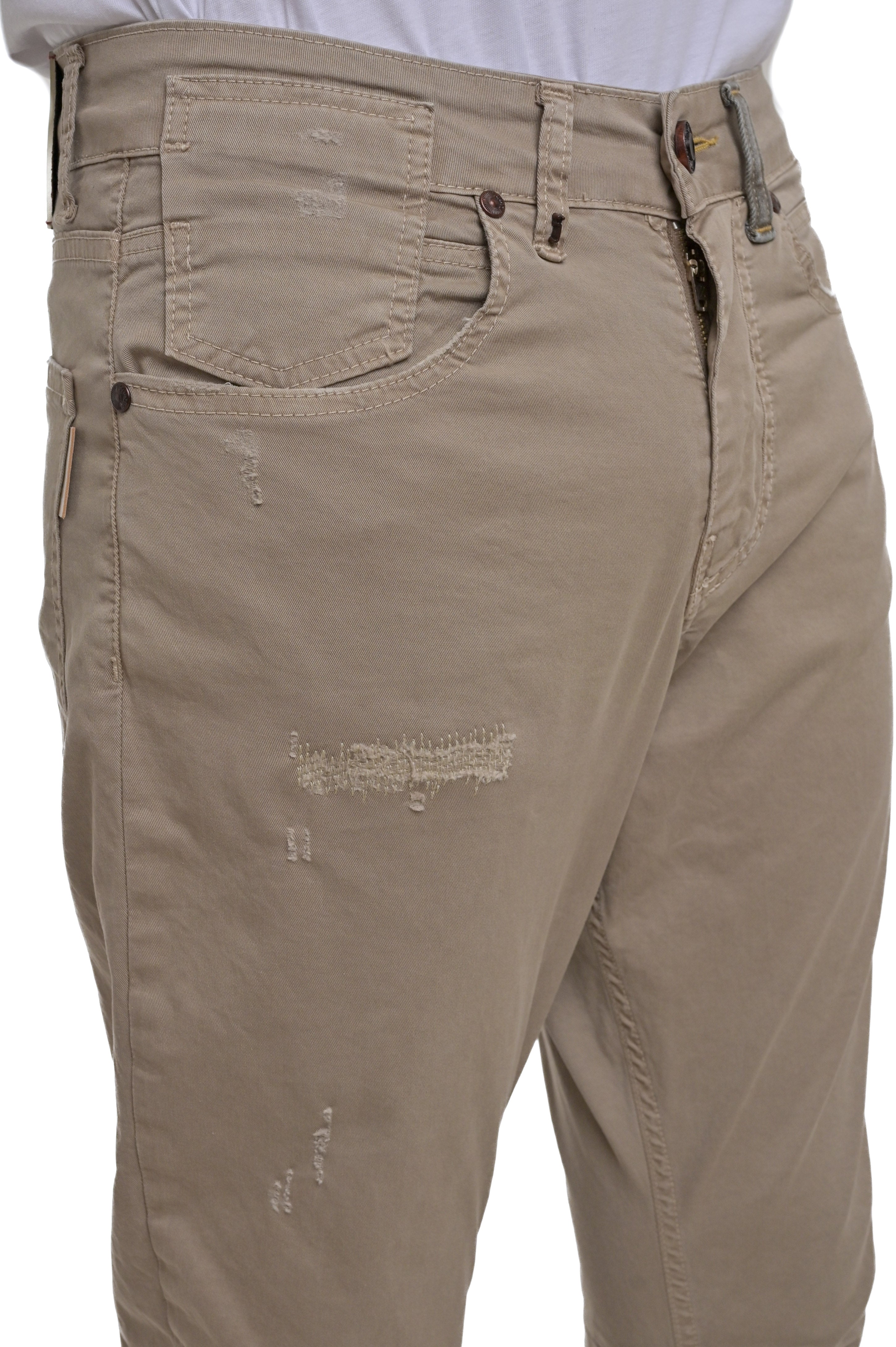 Pantaloni in cotone tapered Kron Rotture CT103 beige SS25