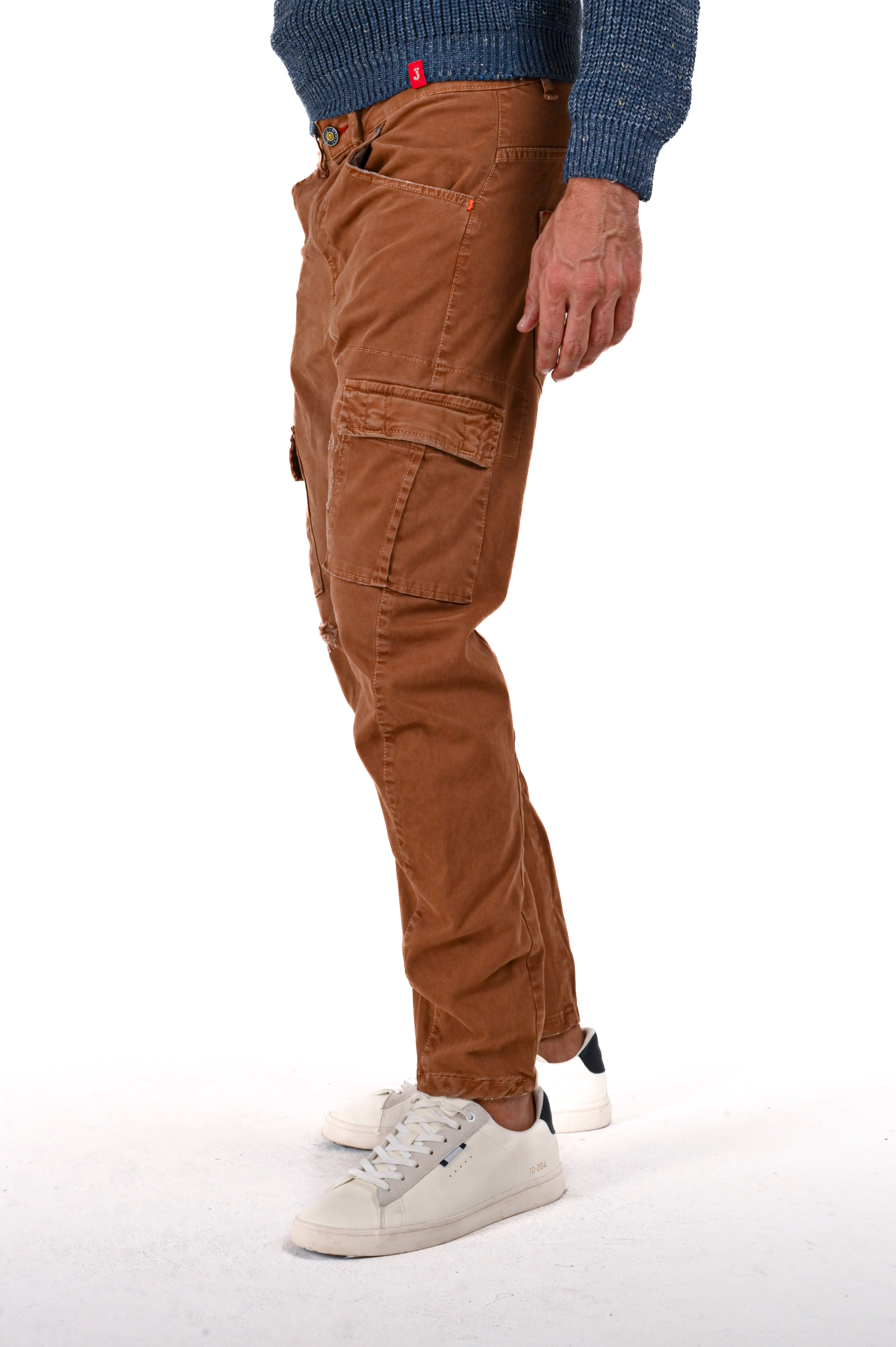 Pantaloni in cotone tapered New Evolution biscotto FW24/25