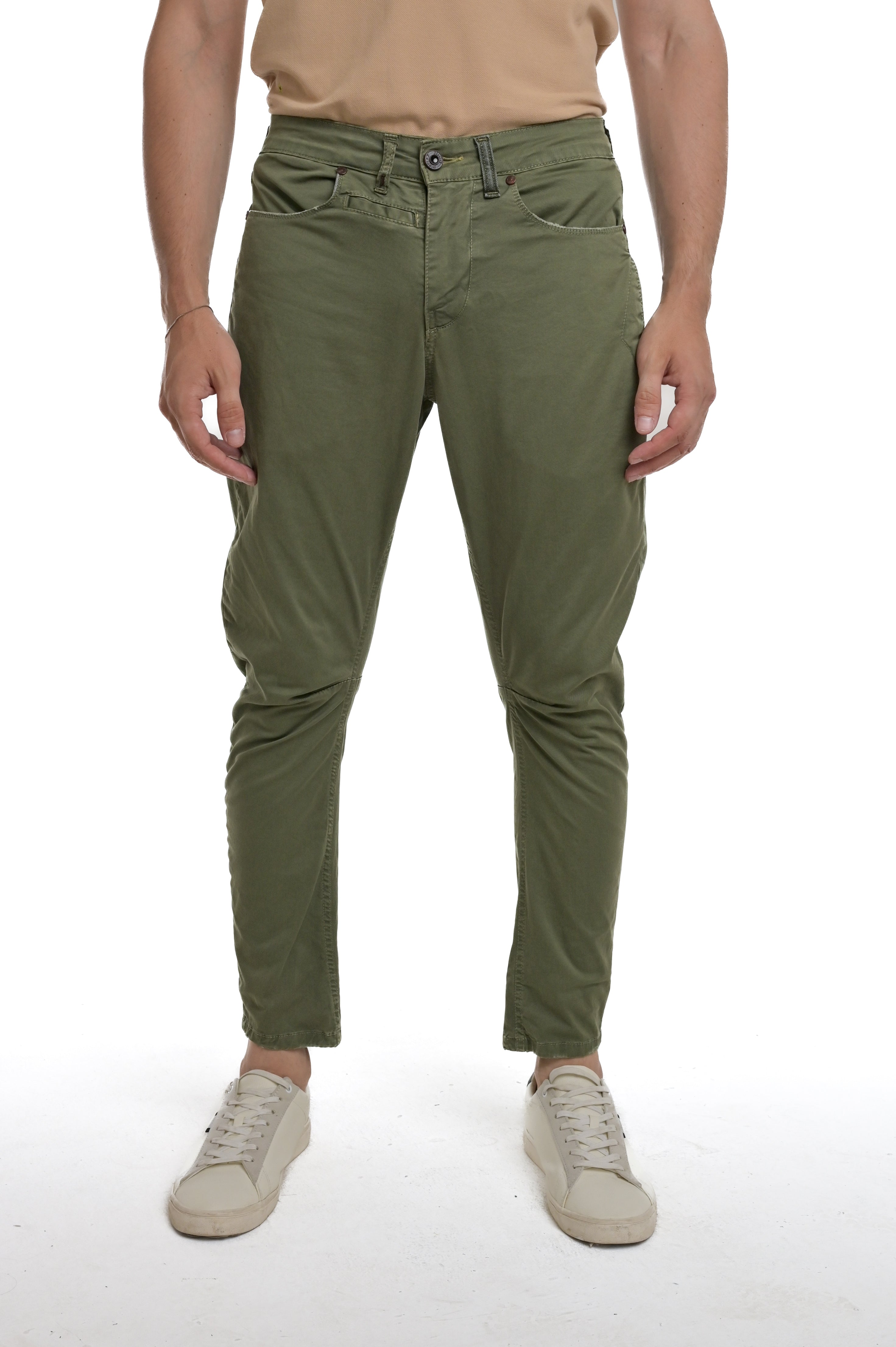 Pantaloni in cotone tapered Vertigo verde SS25