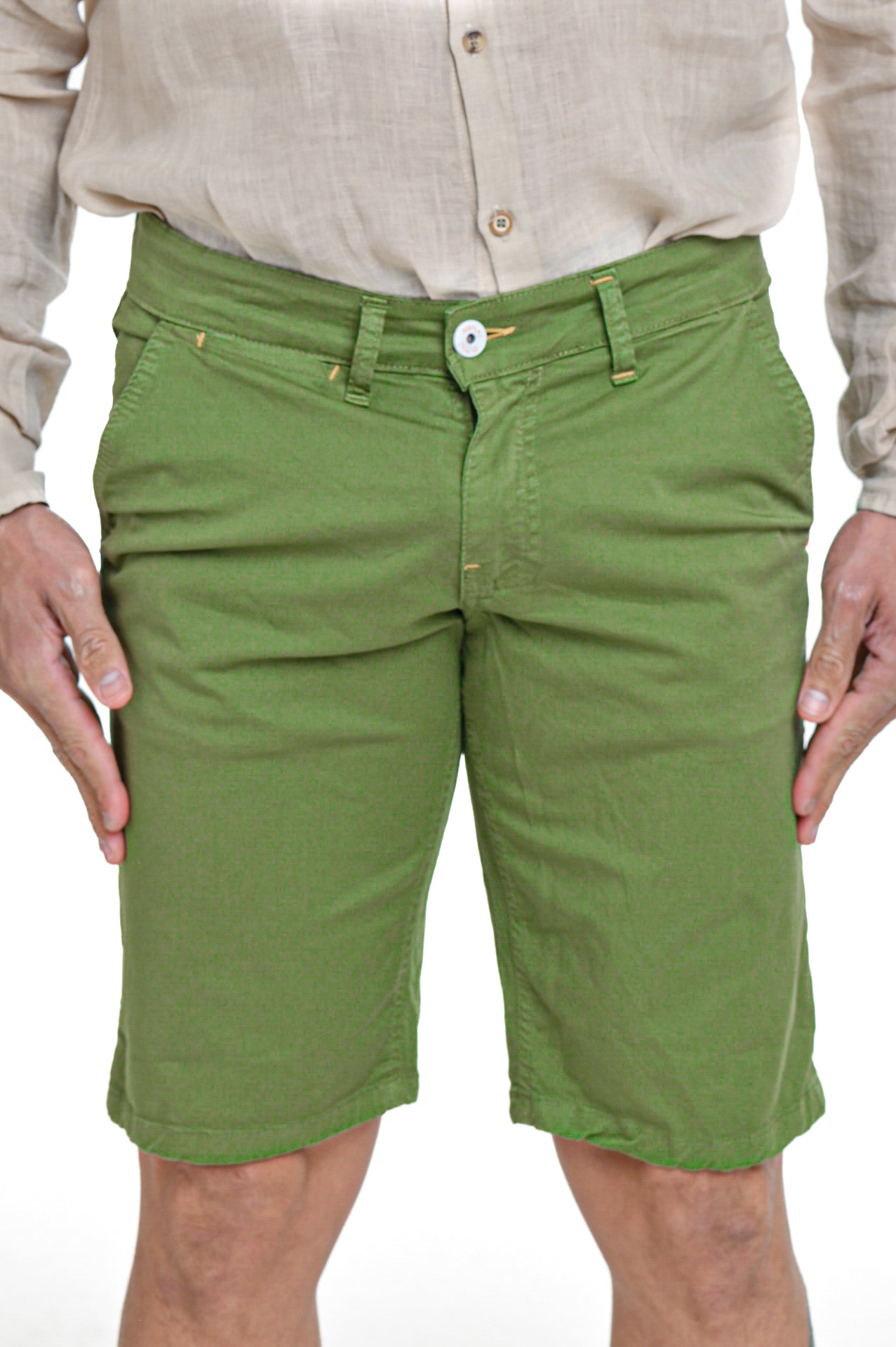 Bermuda in cotone slim Martin Verde Pera SS24