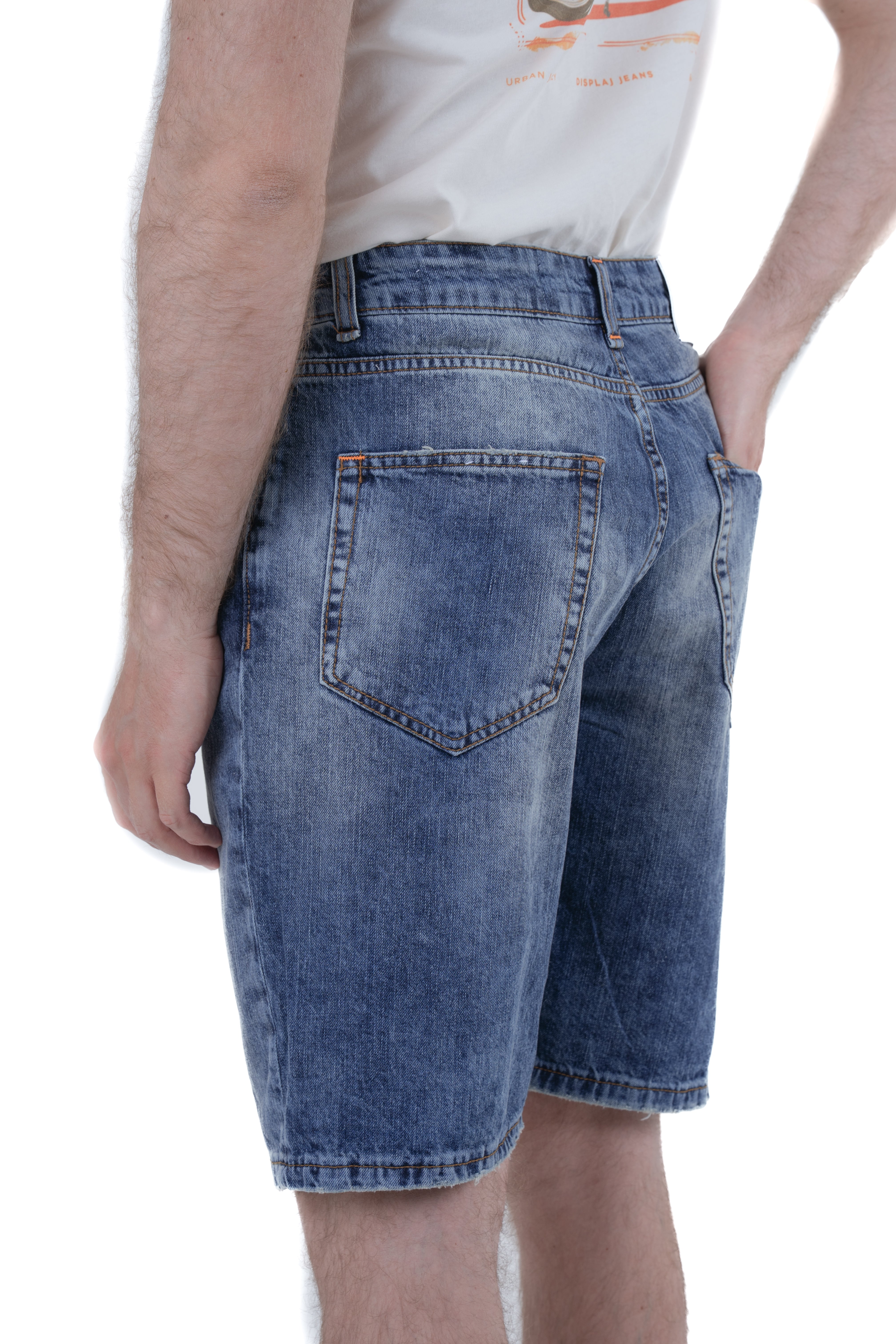 Bermuda in loose denim Fruit Marble SS25 