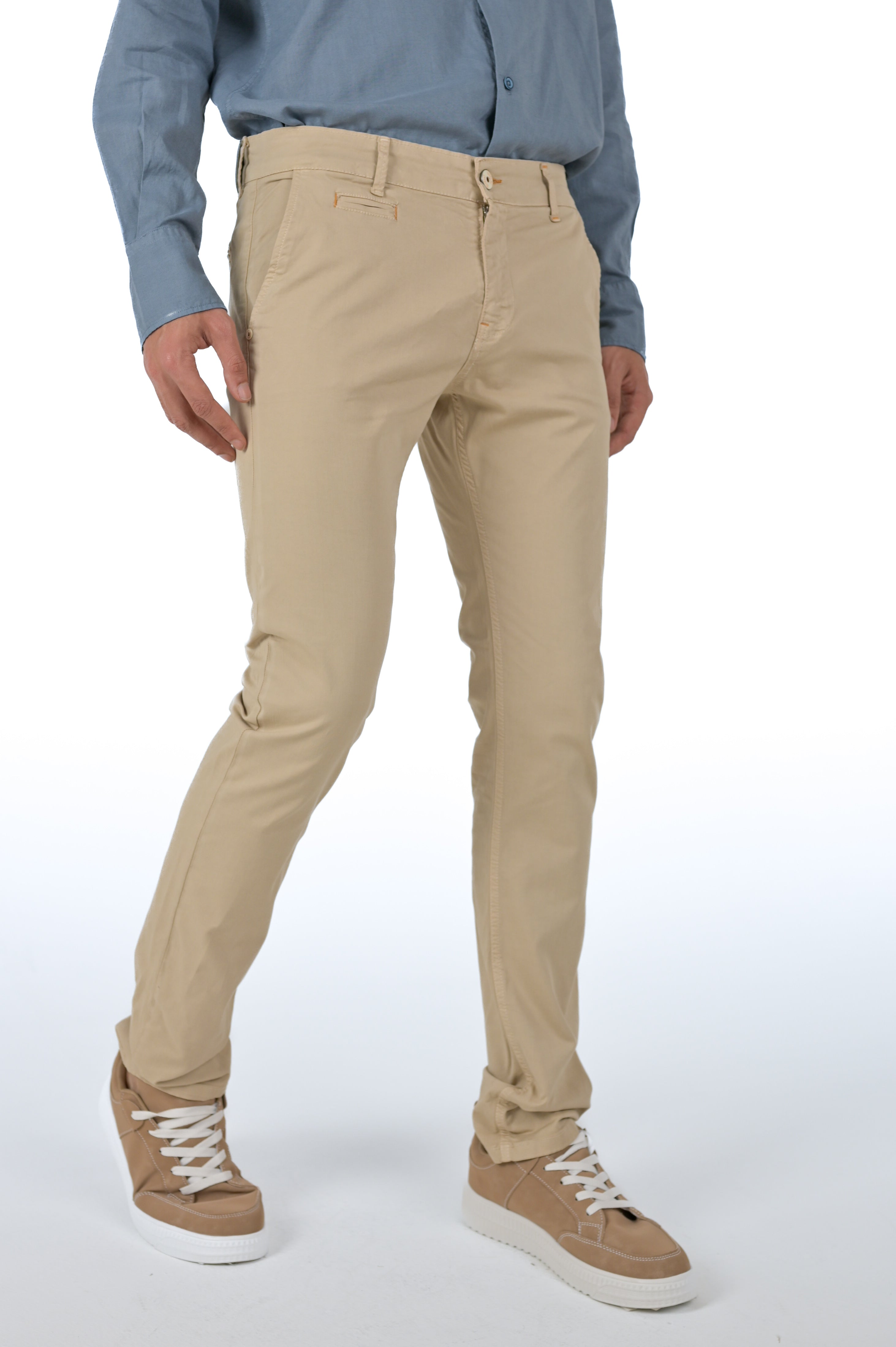 Pantaloni slim Kinos Beige SS24