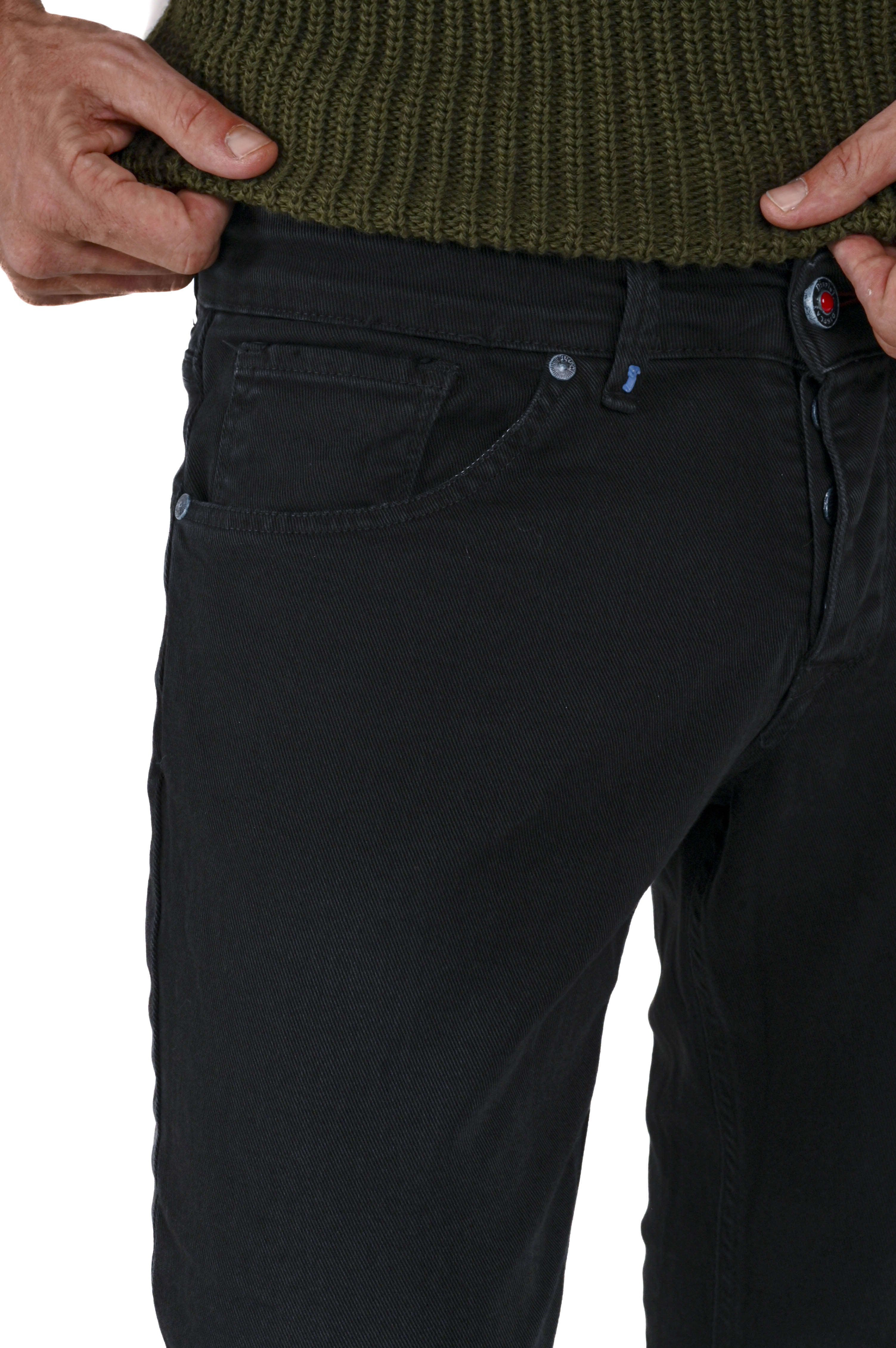 Pantaloni in cotone slim New London Bull nero FW24/25