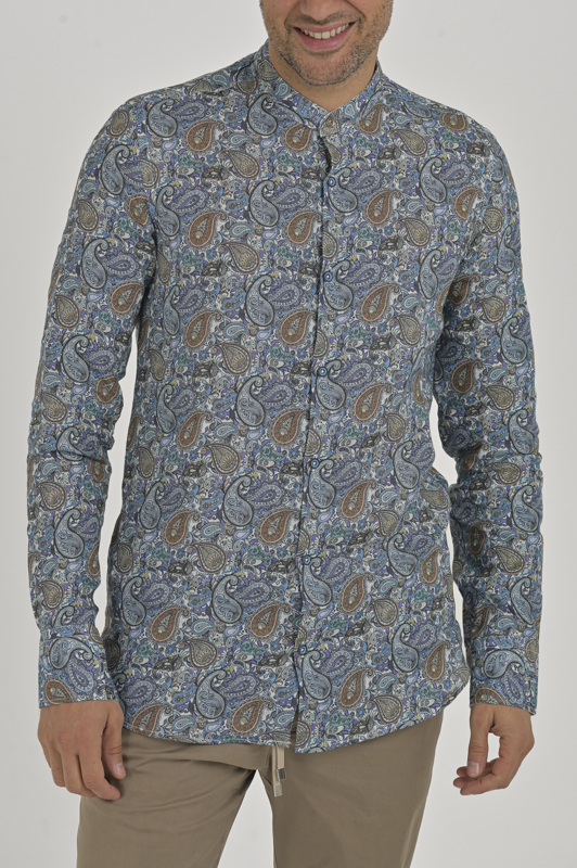 Men's linen shirt with Korean collar Tom Lino St 2 - Displaj 