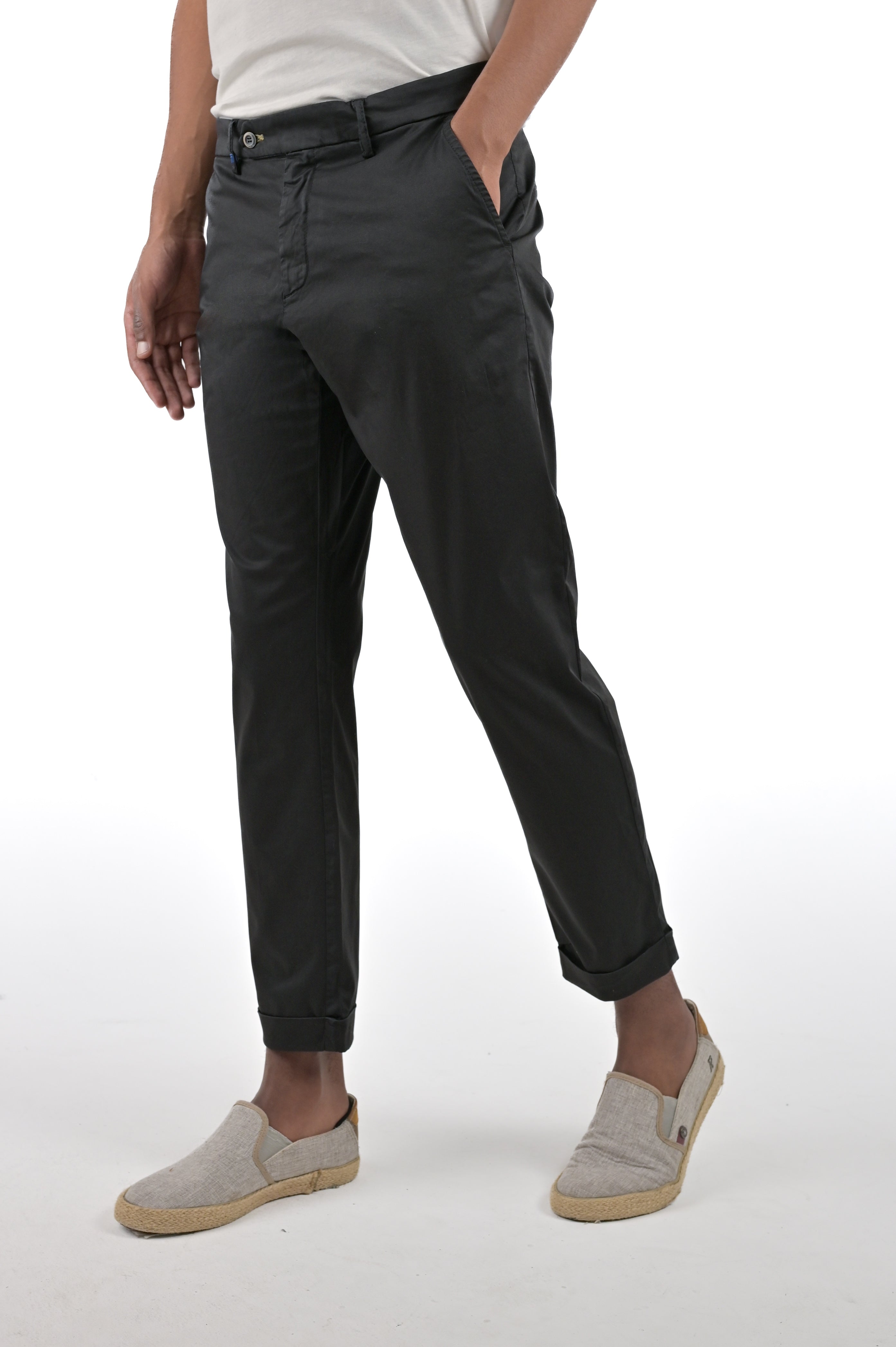 Pantaloni classici slim Racket Maribor nero SS24