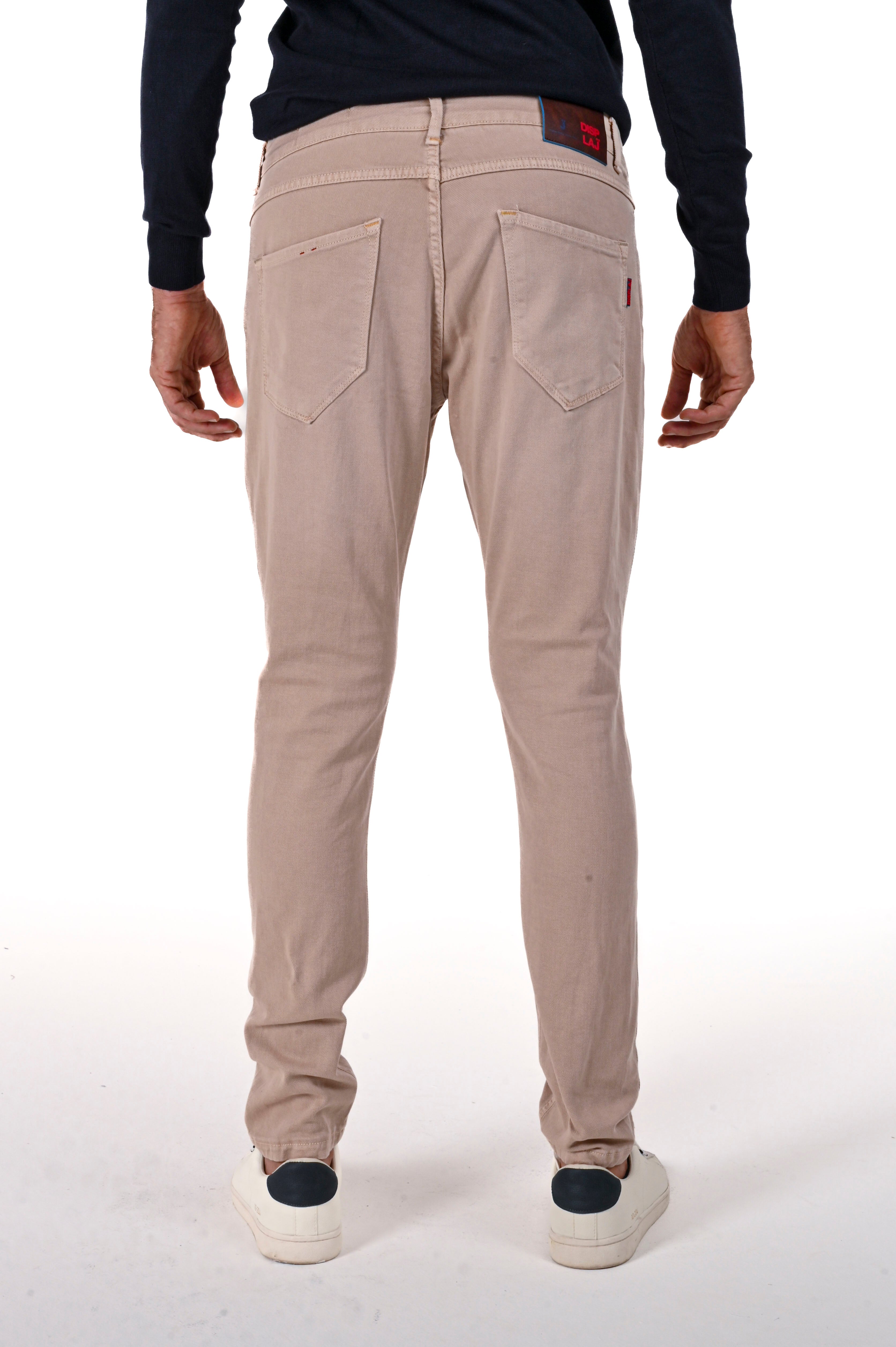 Pantaloni in cotone slim New London Bull beige FW24/25