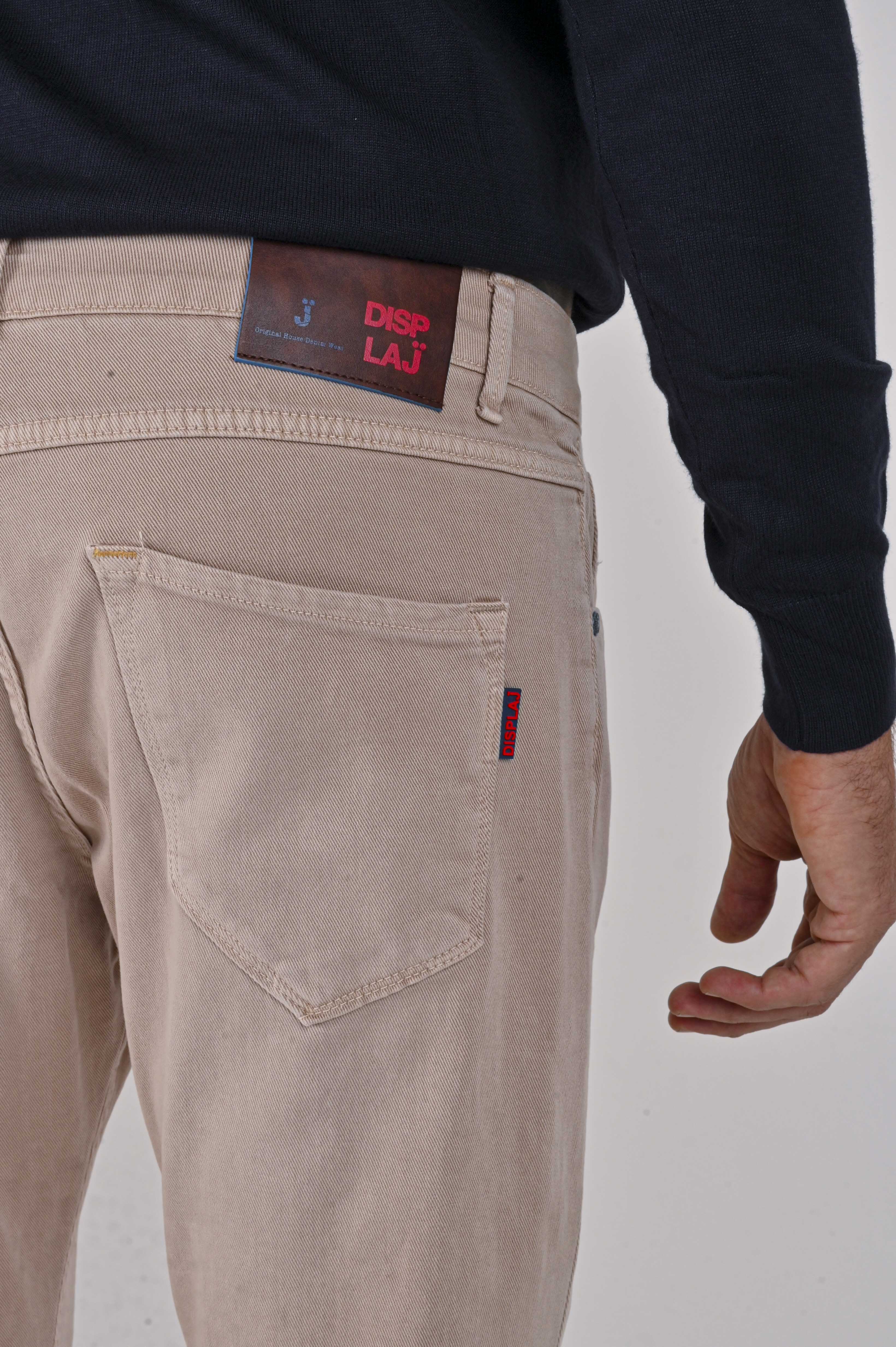 New London Bull Beige Slim Cotton Trousers FW24/25