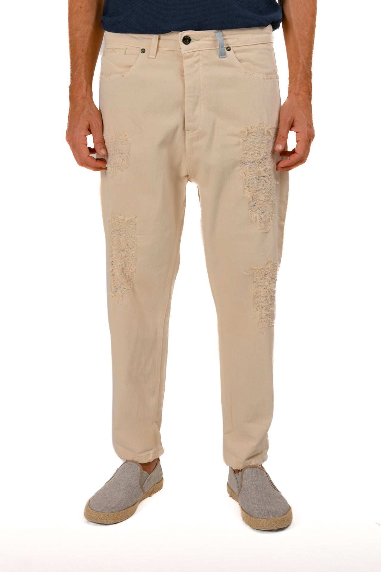 Pantaloni in cotone Pop Astra Ecru SS22