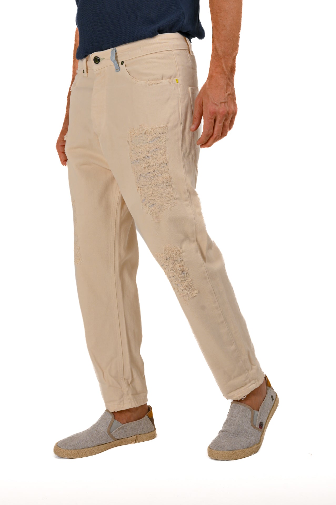 Pantaloni in cotone Pop Astra Ecru SS22