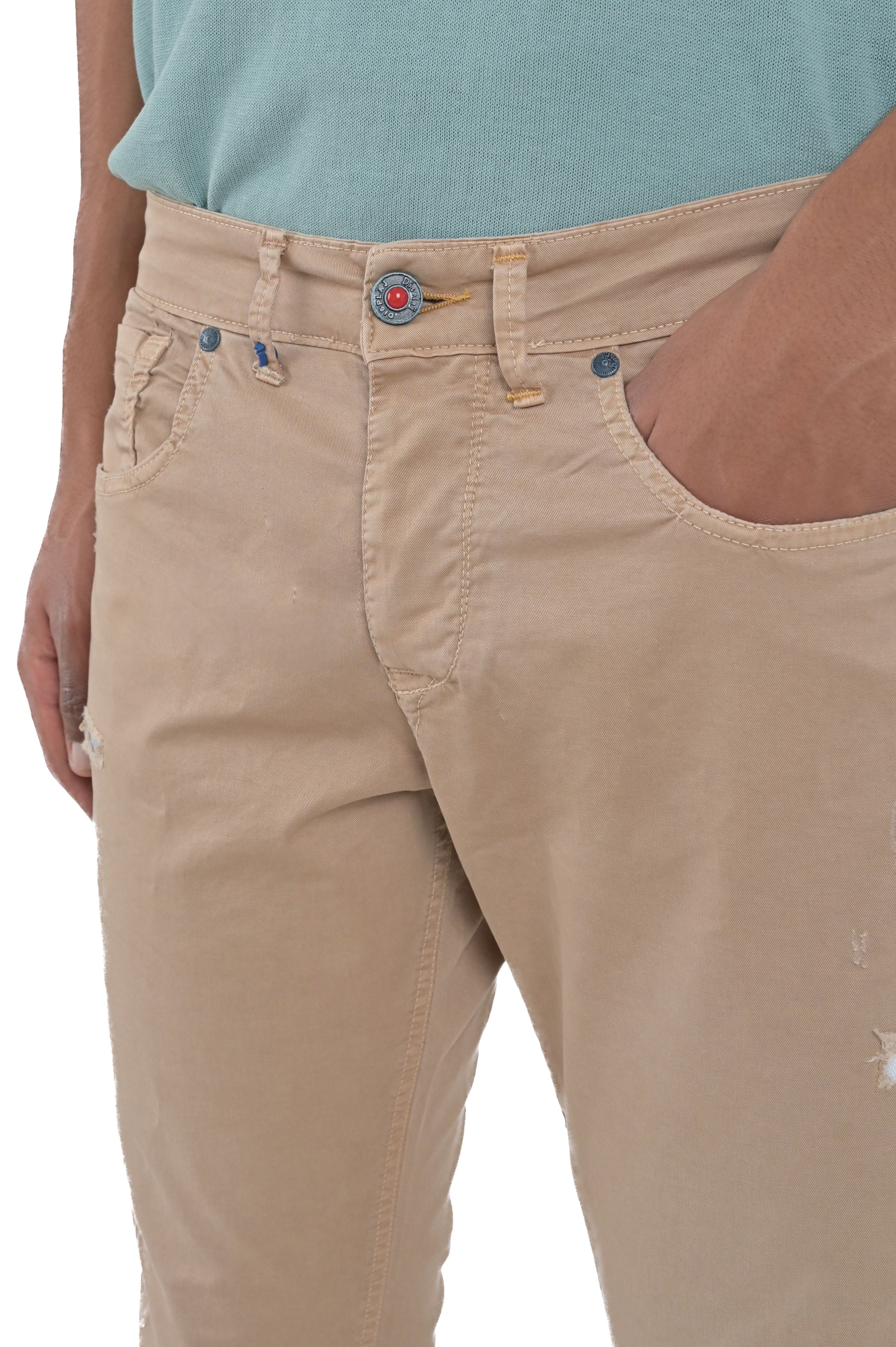 New London AM4 beige slim jeans SS24