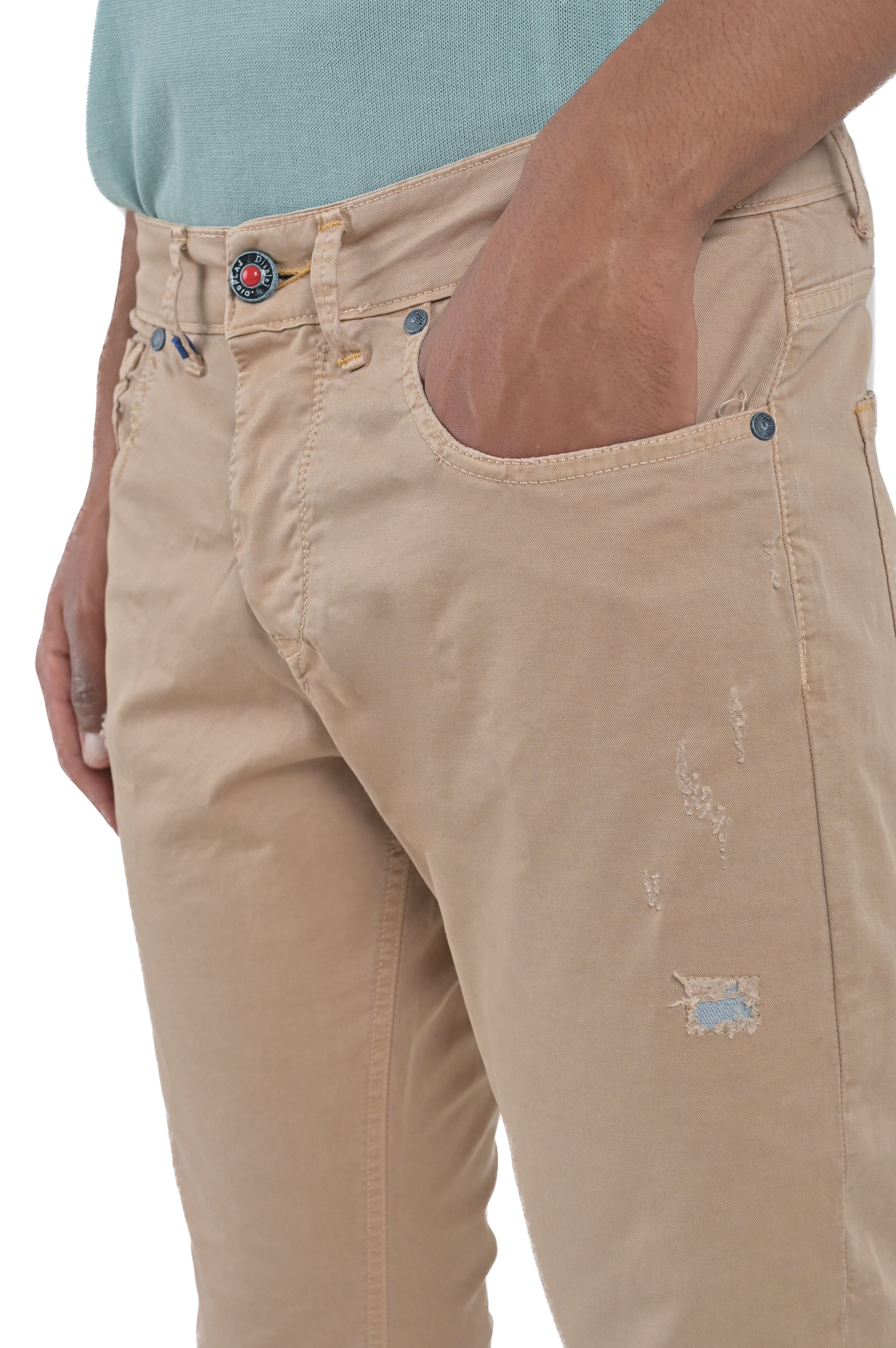 New London AM4 beige slim jeans SS24