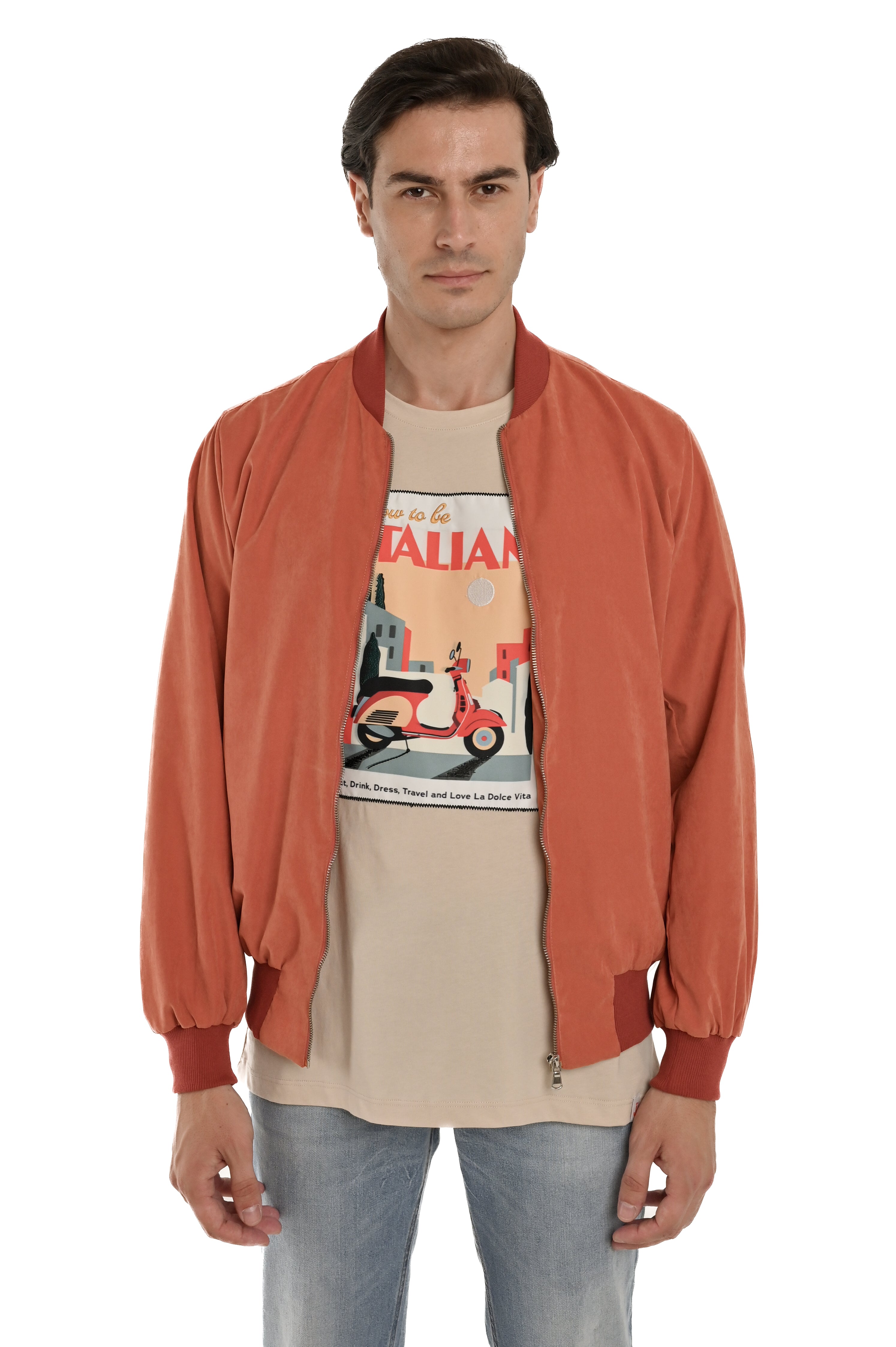 Giacca regular Bomber arancio SS25