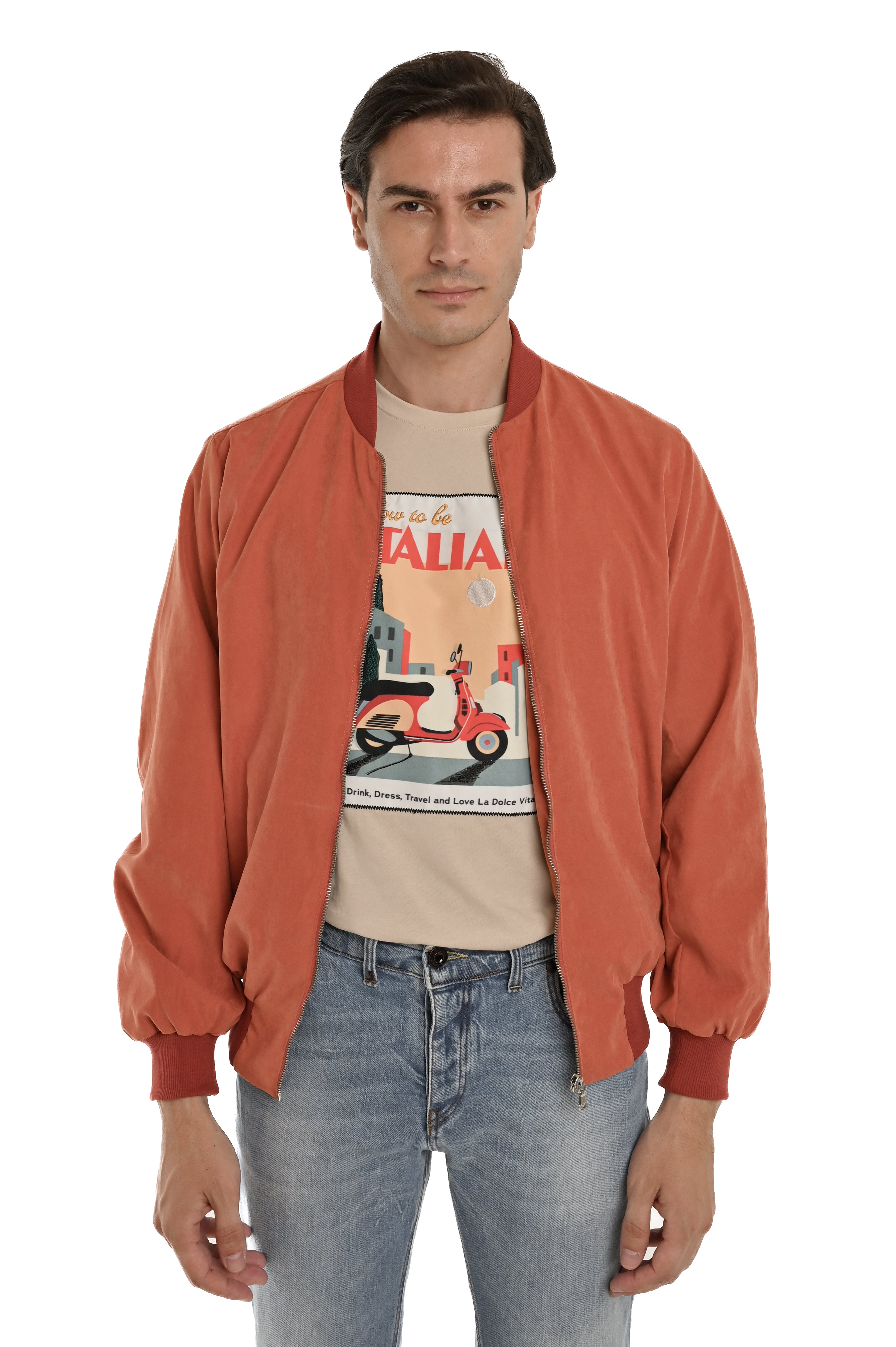 Giacca regular Bomber arancio SS25