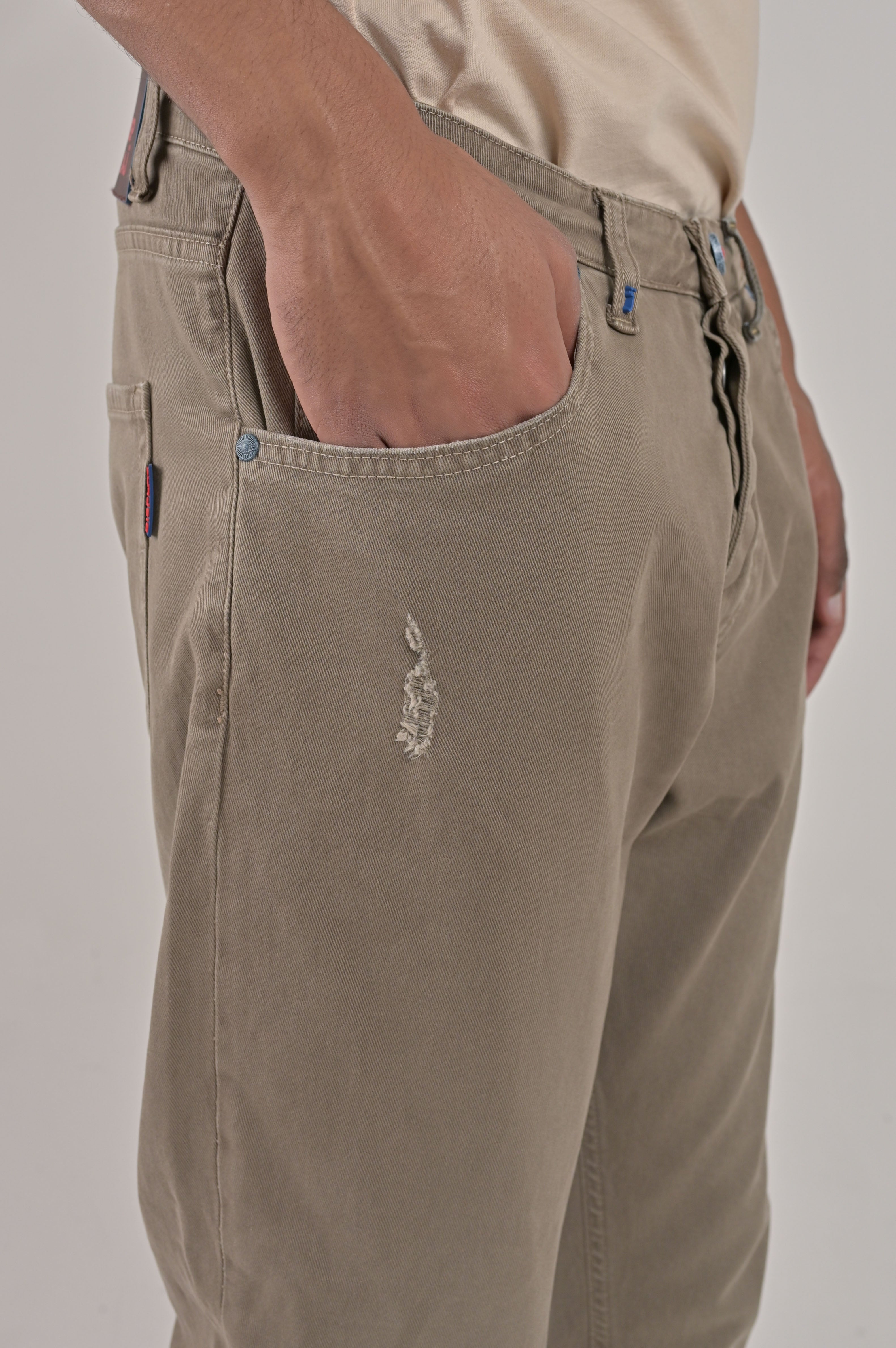 Pantaloni slim Life Rotture fango SS24