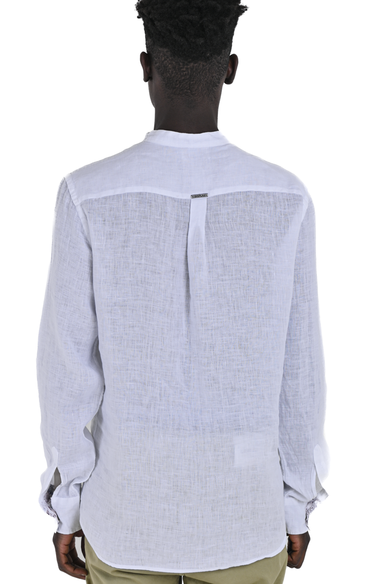 Camicia in lino regular Leo Lino Bianco SS26