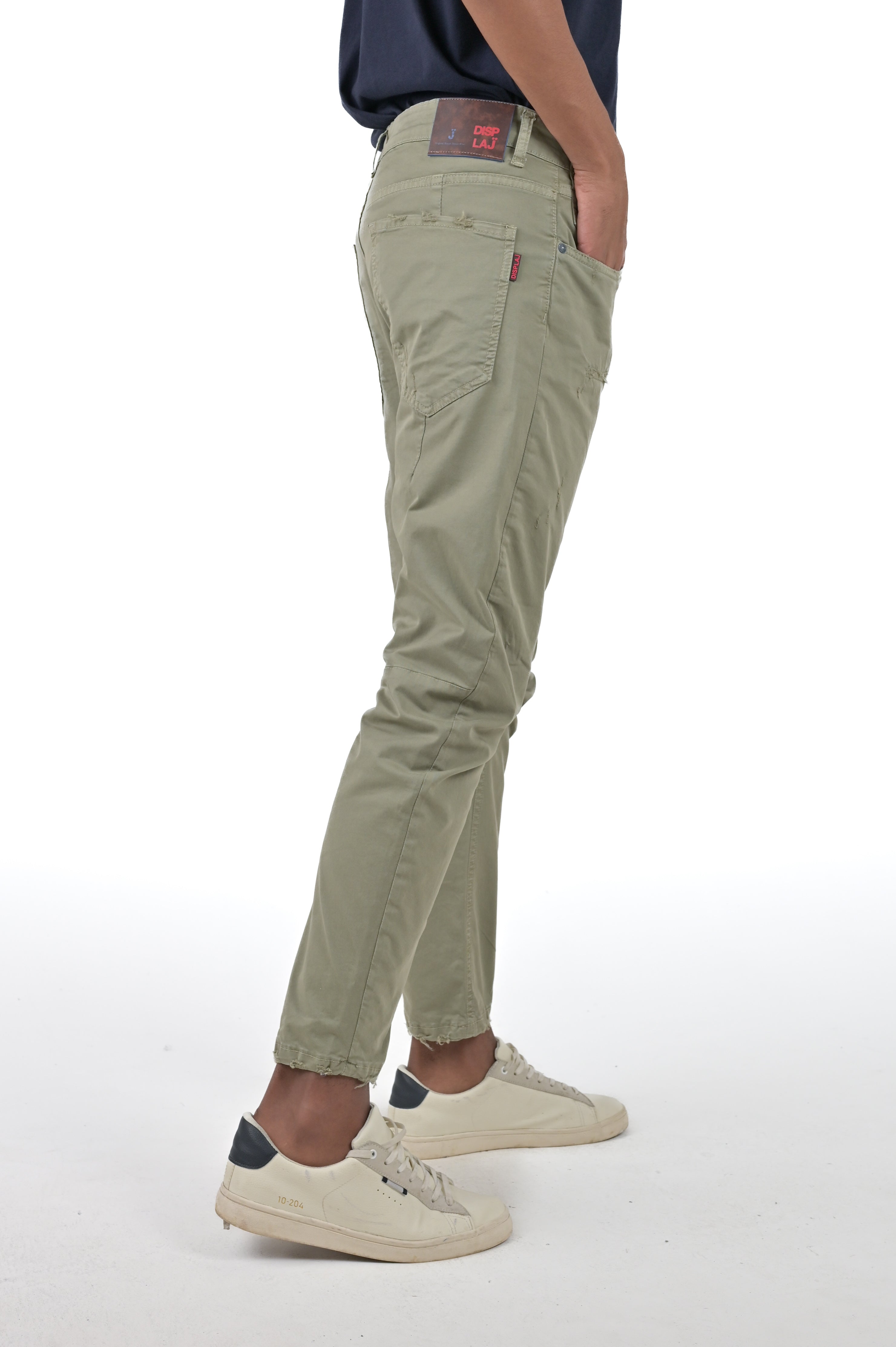 Pantaloni in cotone tapered Kron AM3 salvia SS24