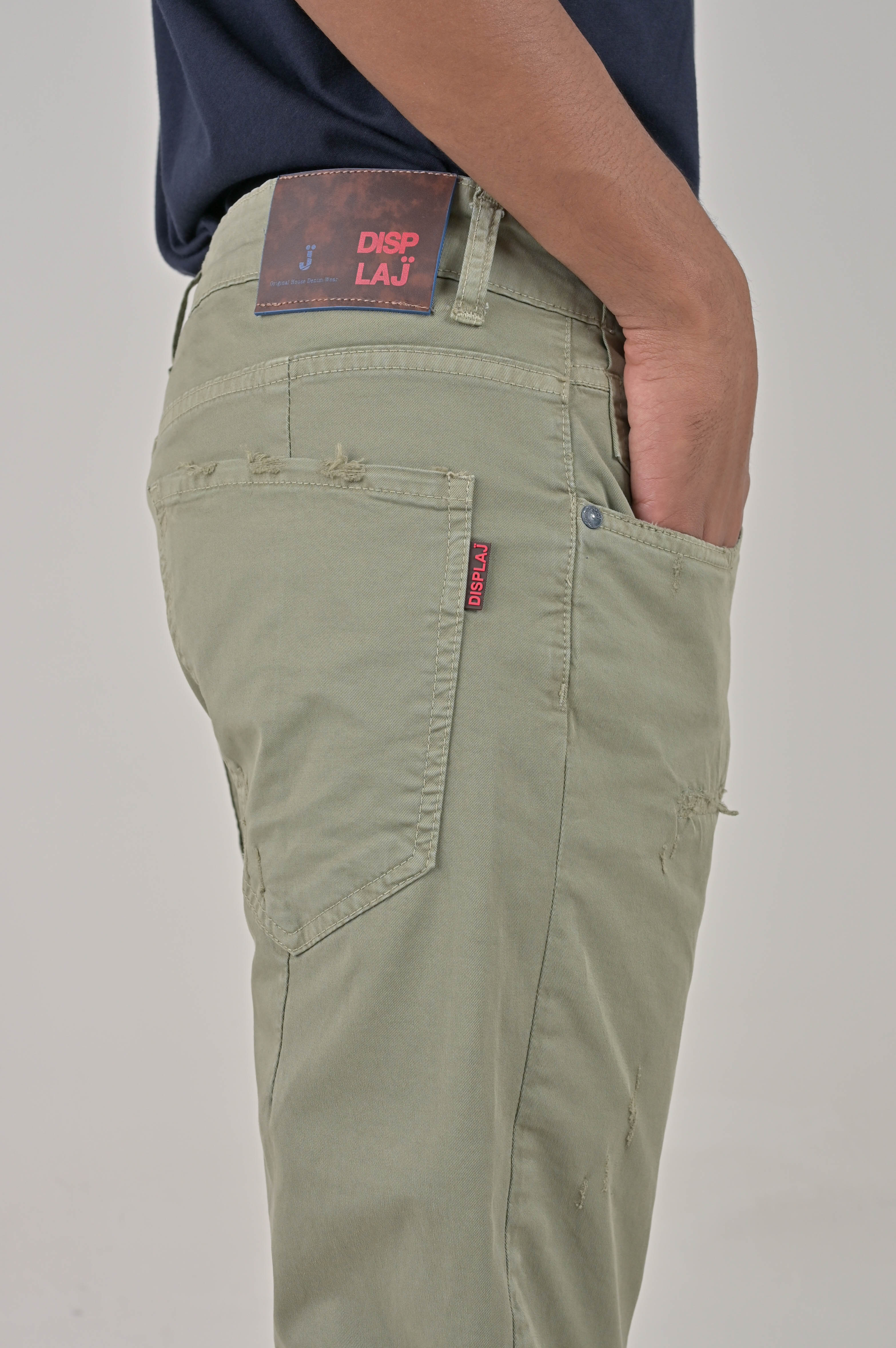 Pantaloni in cotone tapered Kron AM3 salvia SS24