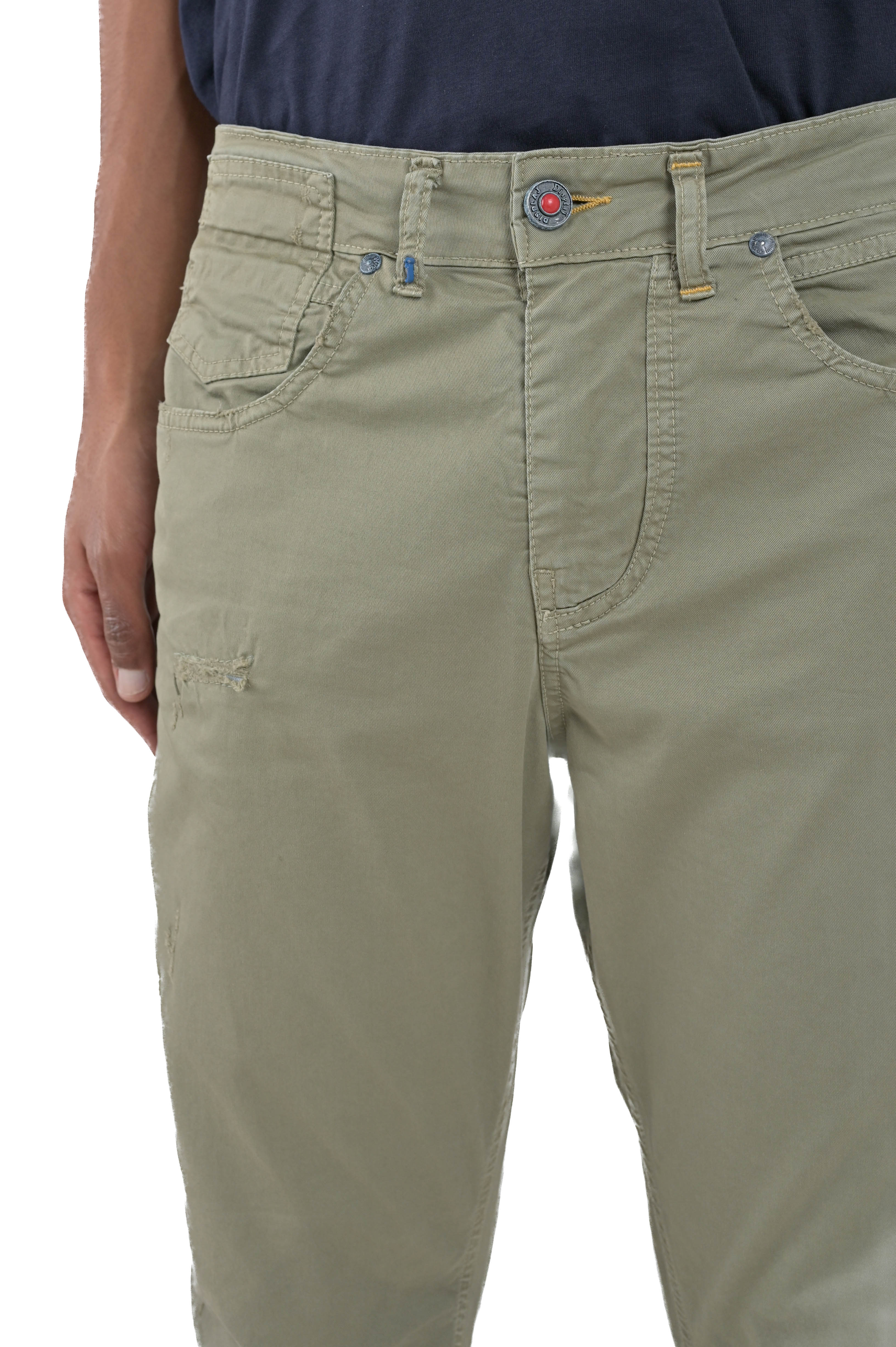 Pantaloni in cotone tapered Kron AM3 salvia SS24