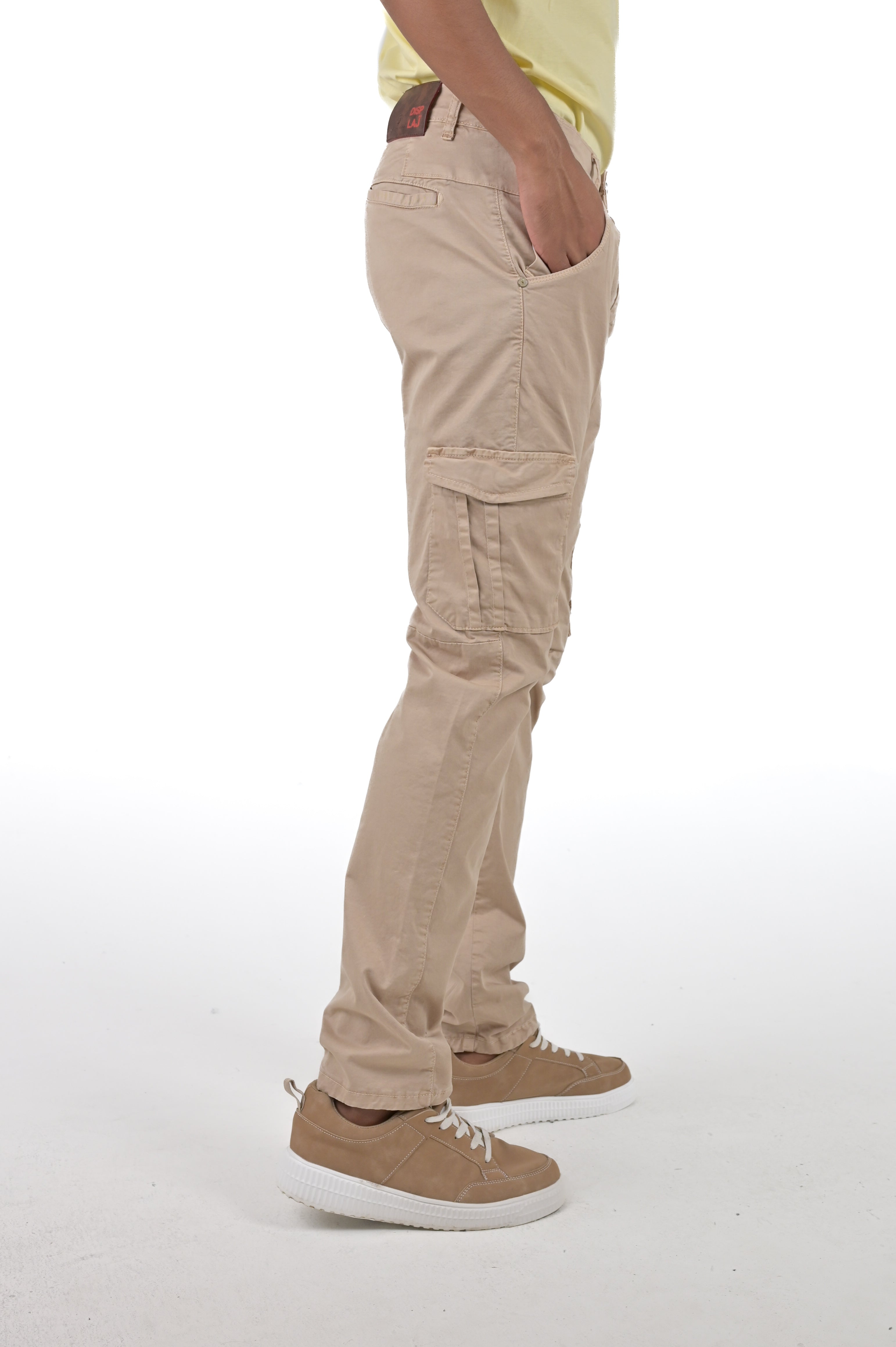 Cezanne Beige Slim Cotton Trousers SS24