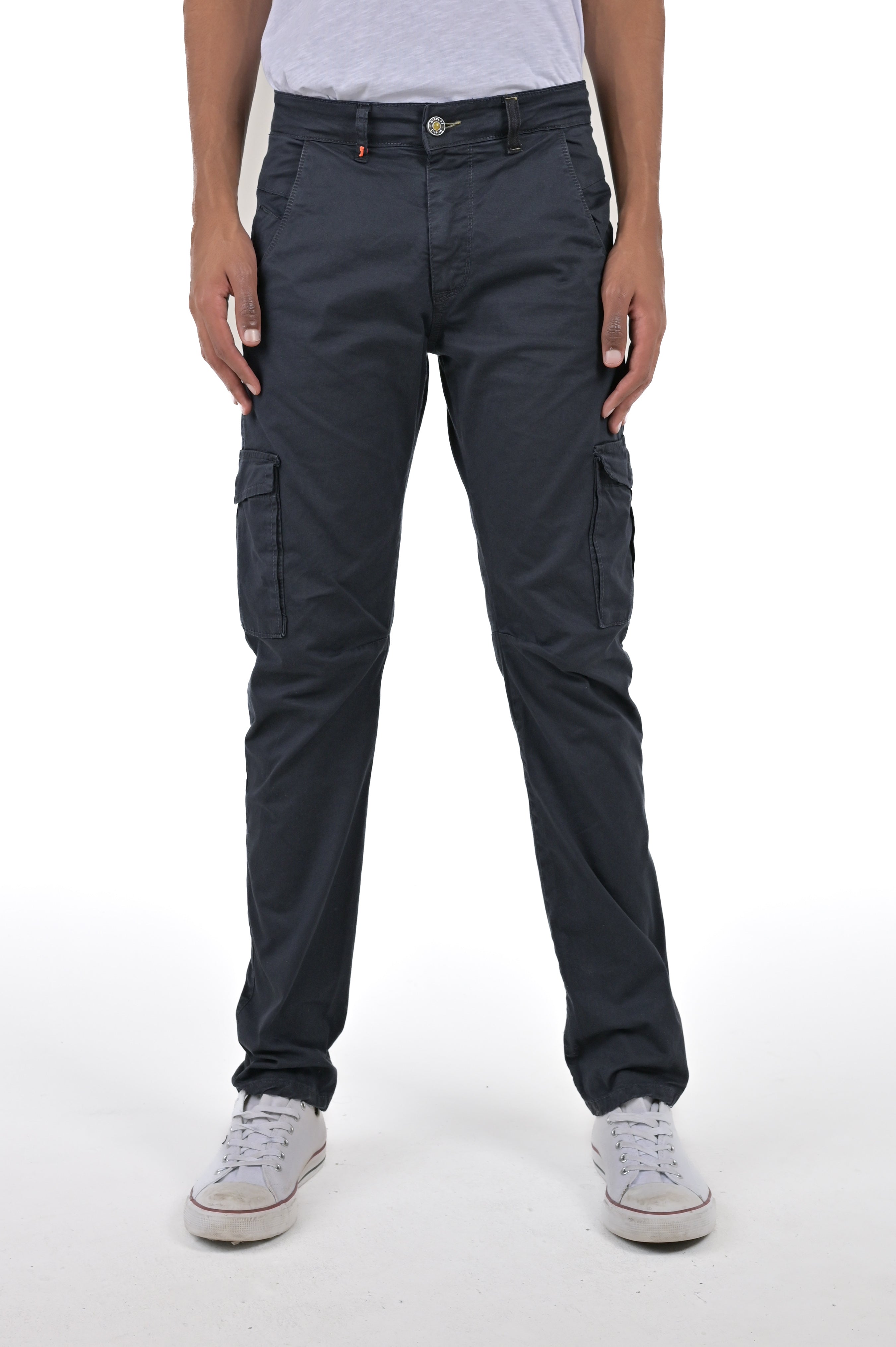 Cezanne Slim Cotton Trousers Blue SS24