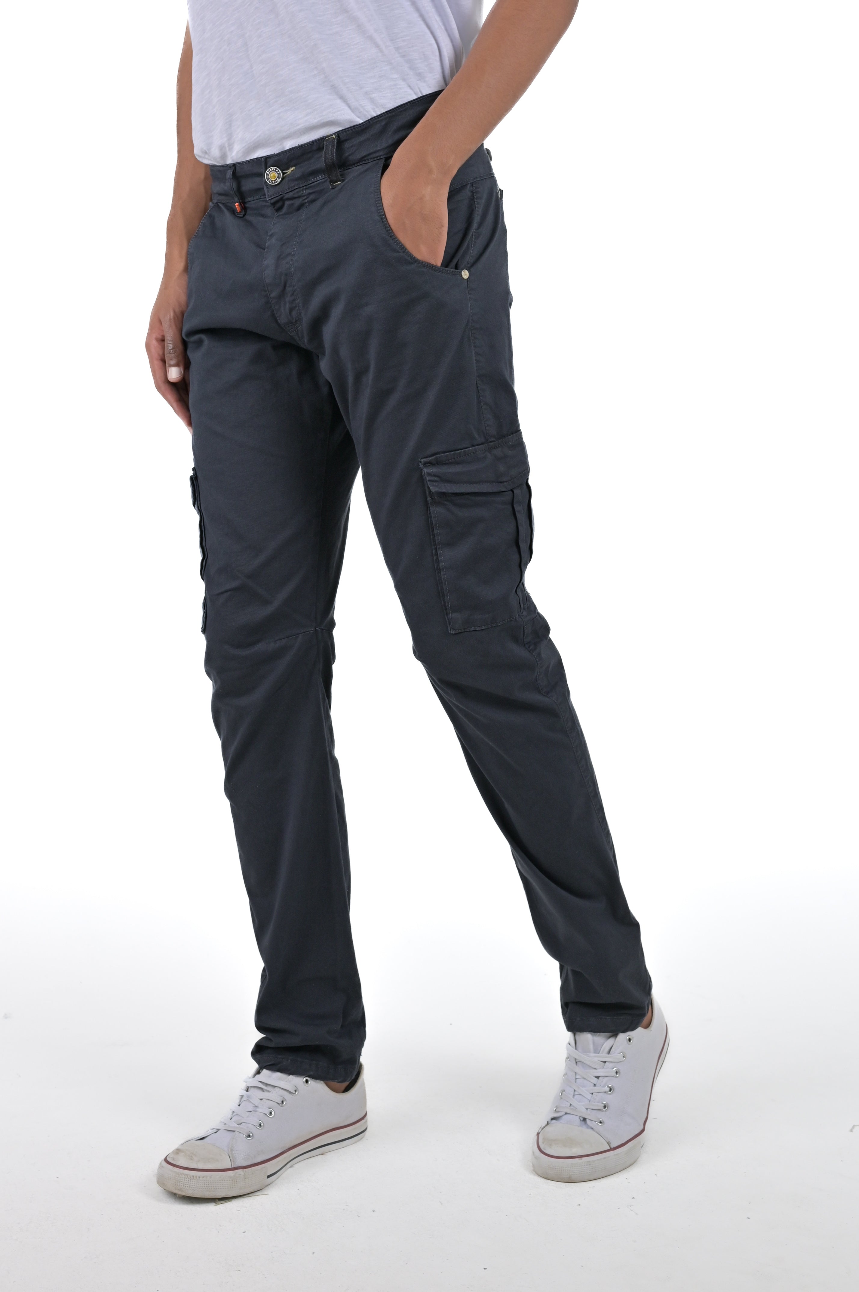 Cezanne Slim Cotton Trousers Blue SS24