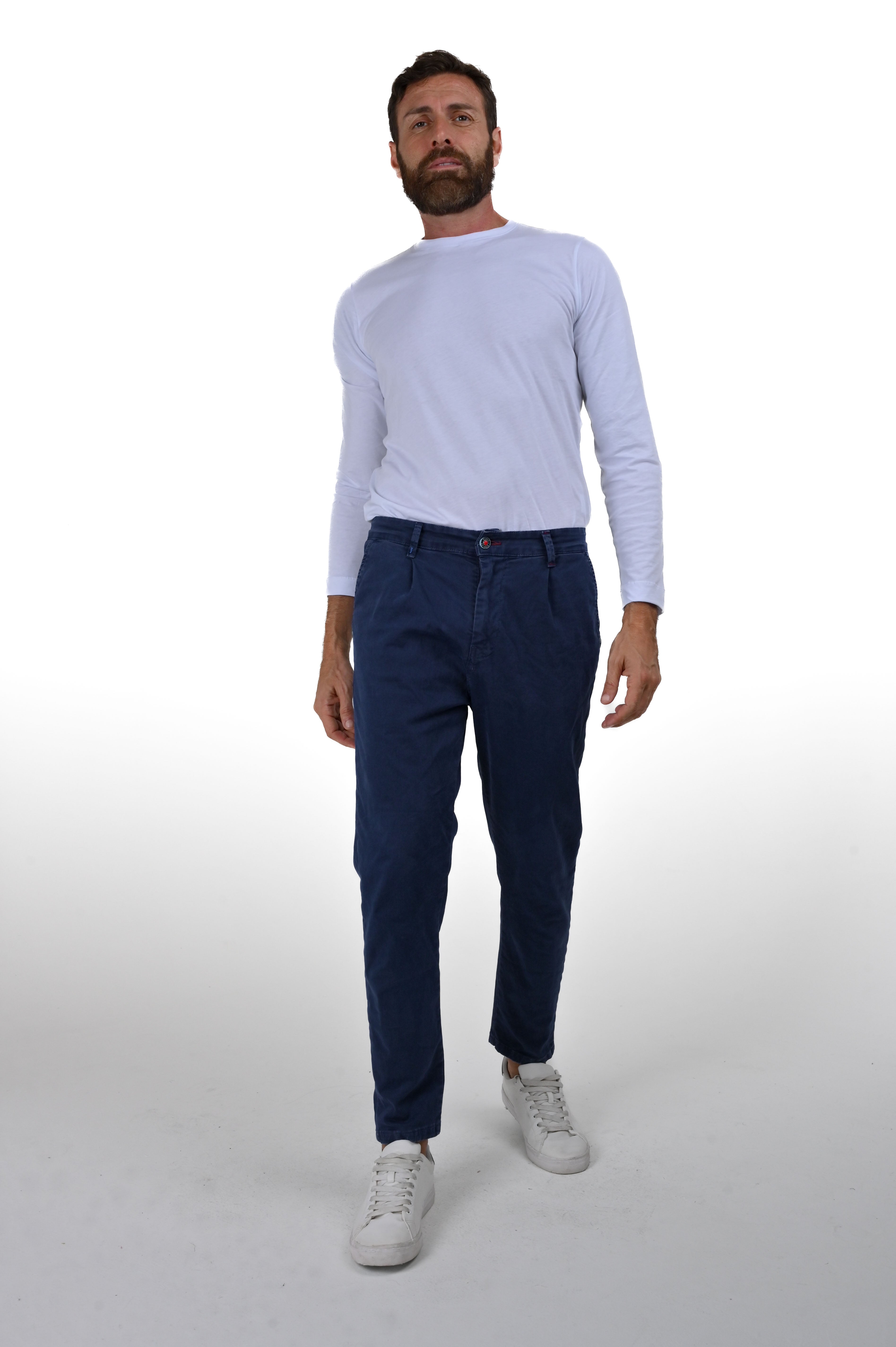 Pantaloni in cotone tapered New Private Gab Inchiostro FW24/25