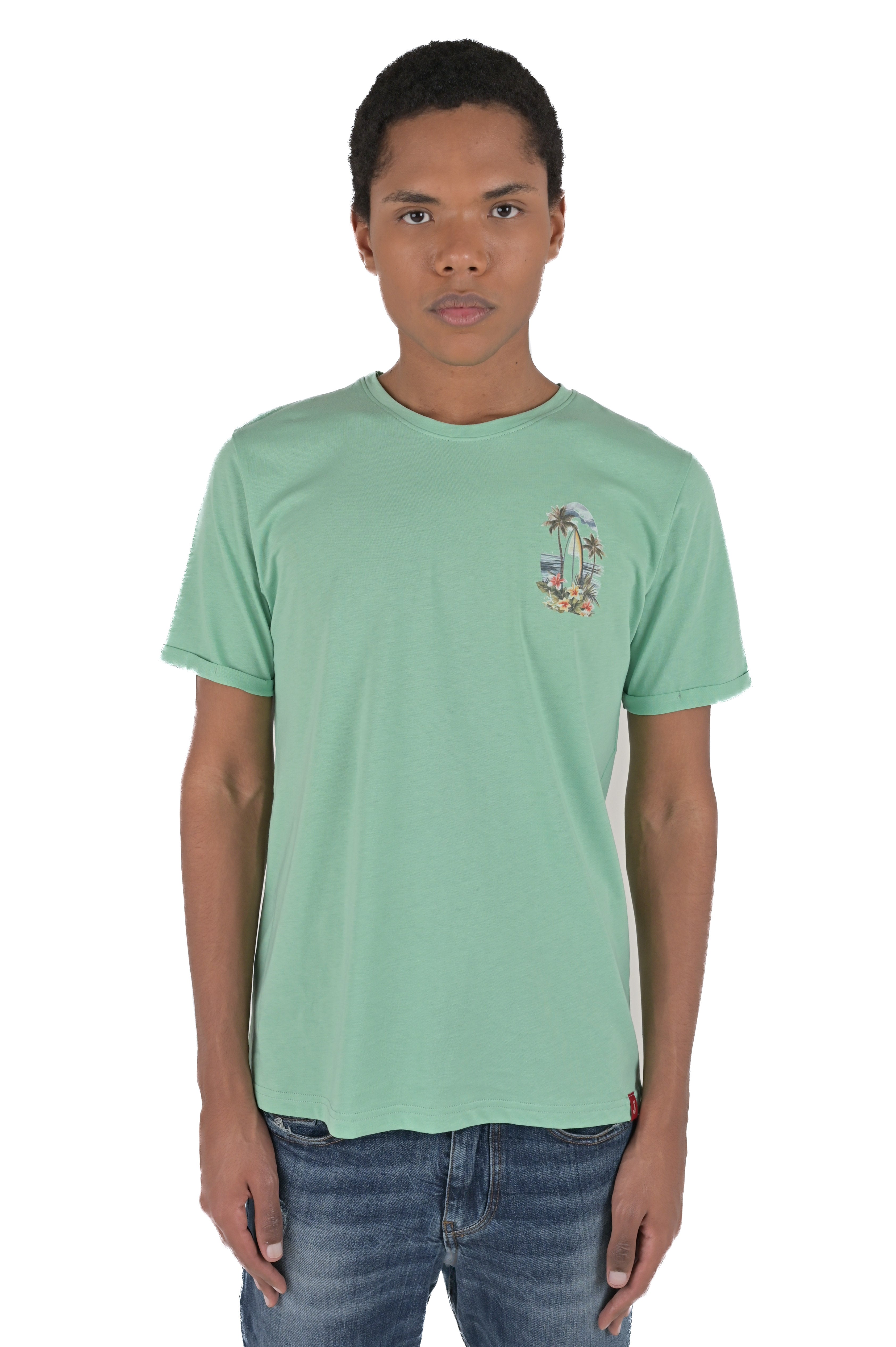 Palm regular t-shirt in water green SS24