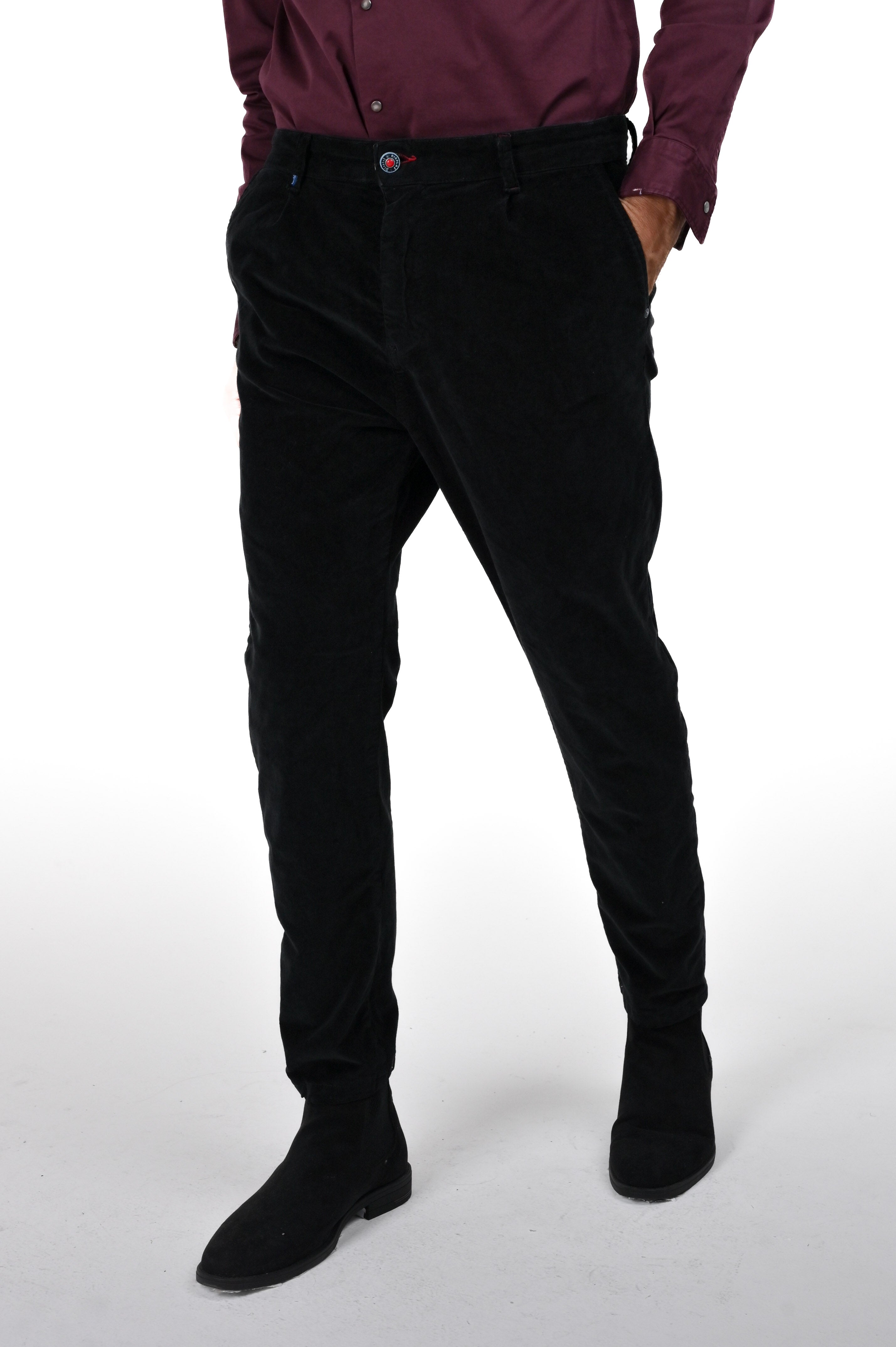 New Private Jumbo Black FW24/25 Tapered Velvet Trousers