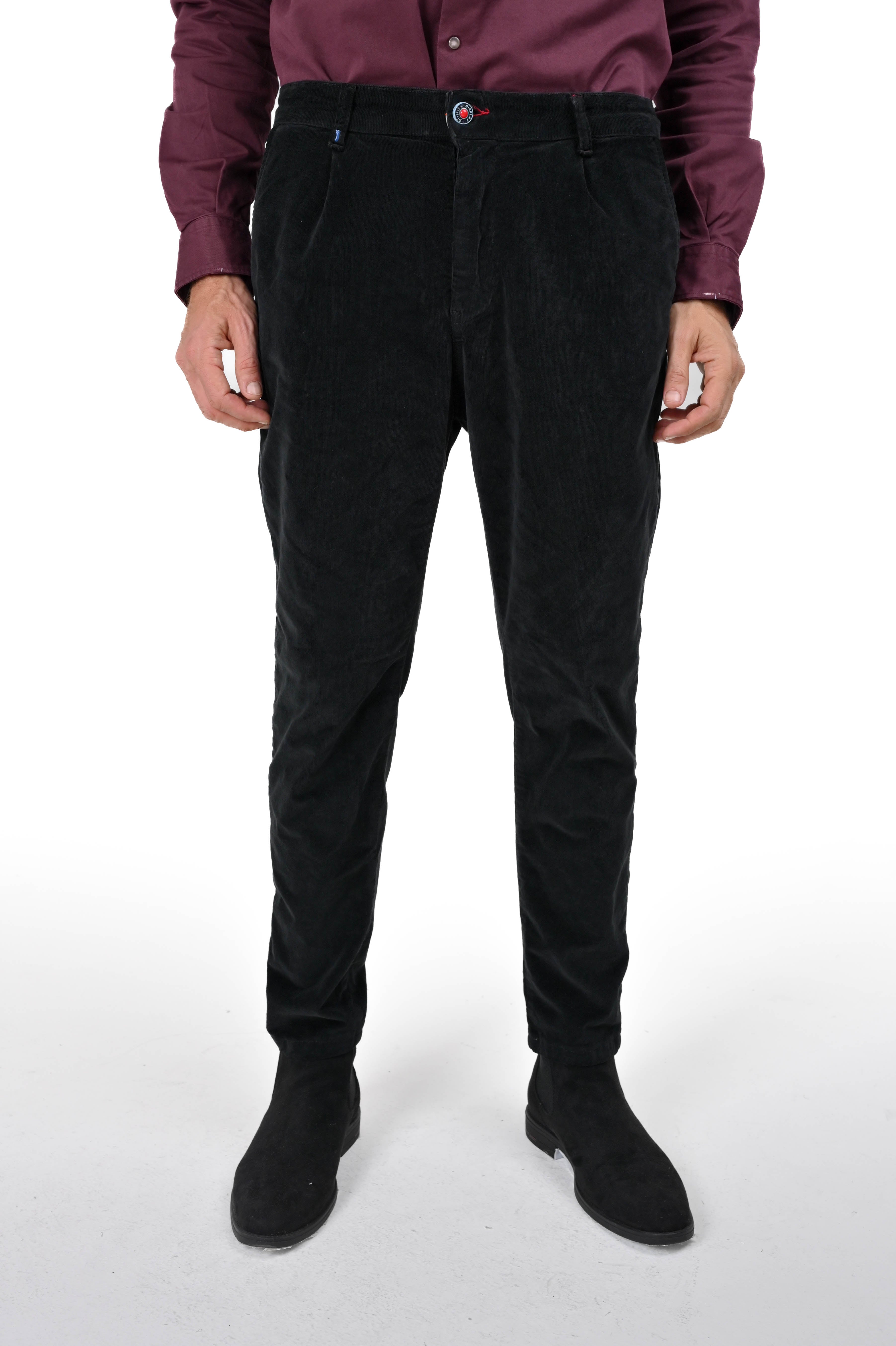 New Private Jumbo Black FW24/25 Tapered Velvet Trousers