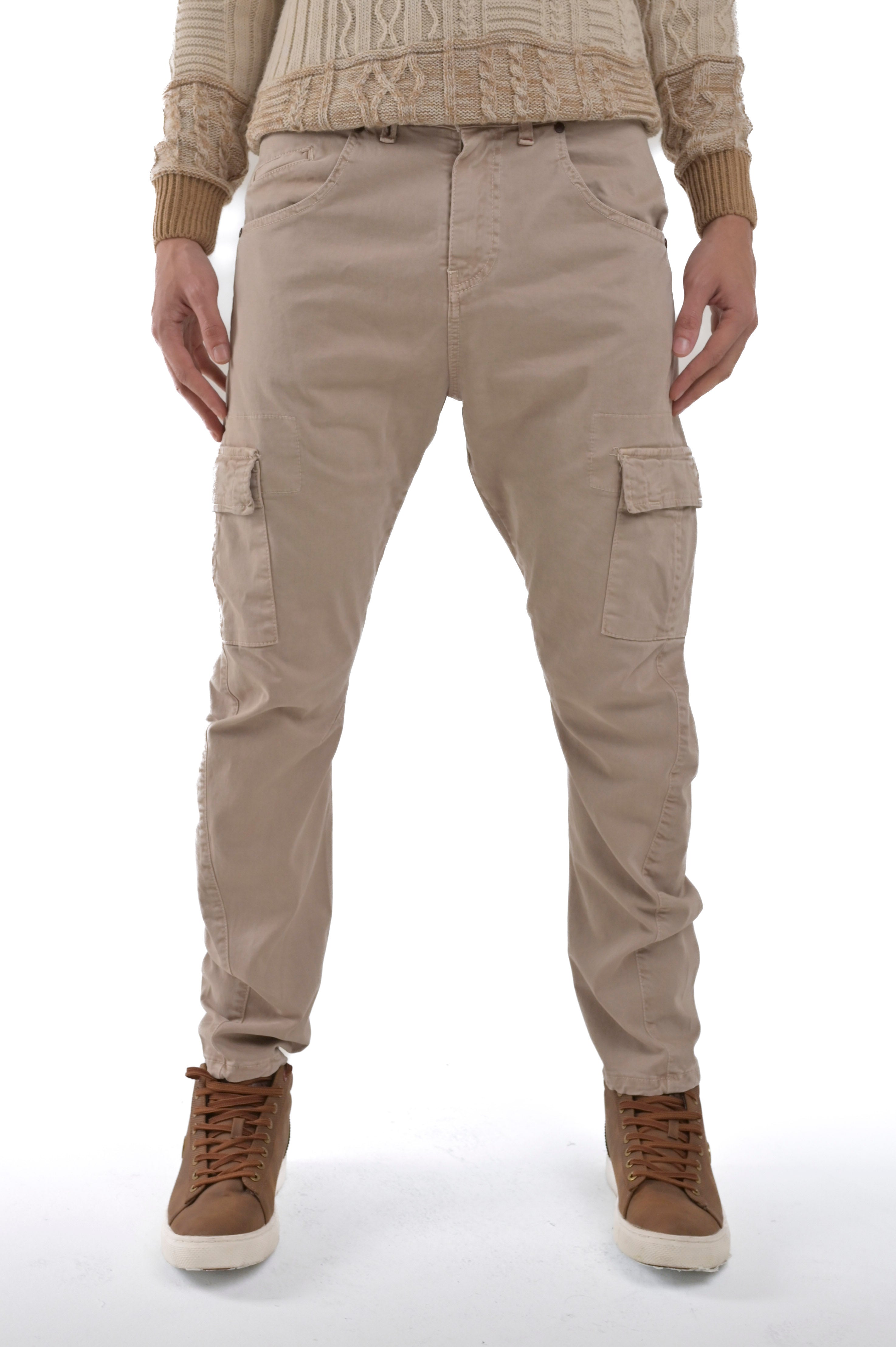 Pantaloni in cotone tapered New Evolution beige FW24/25