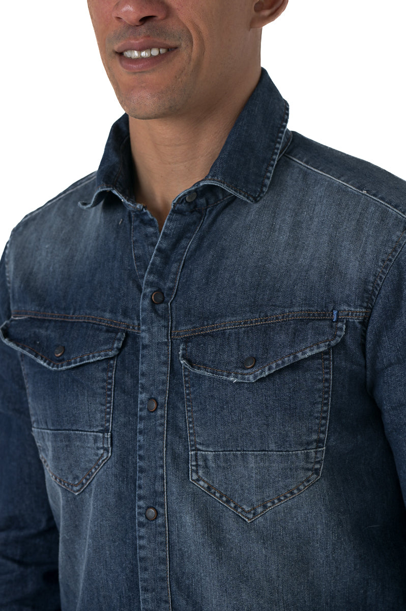 Camicia uomo in denim slim fit Park C001 - Displaj