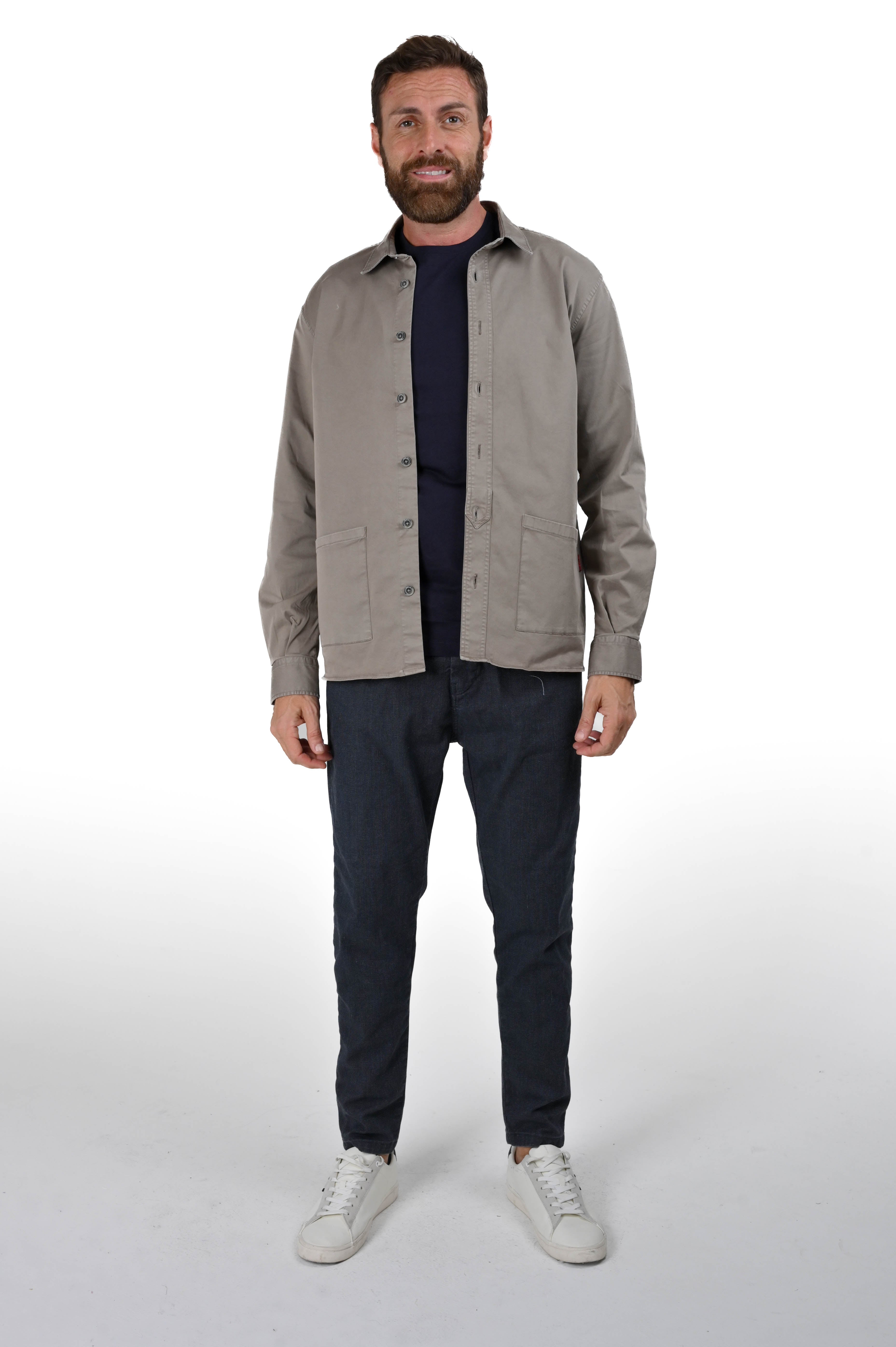 Sun Bull beige regular cotton shirt FW24/25