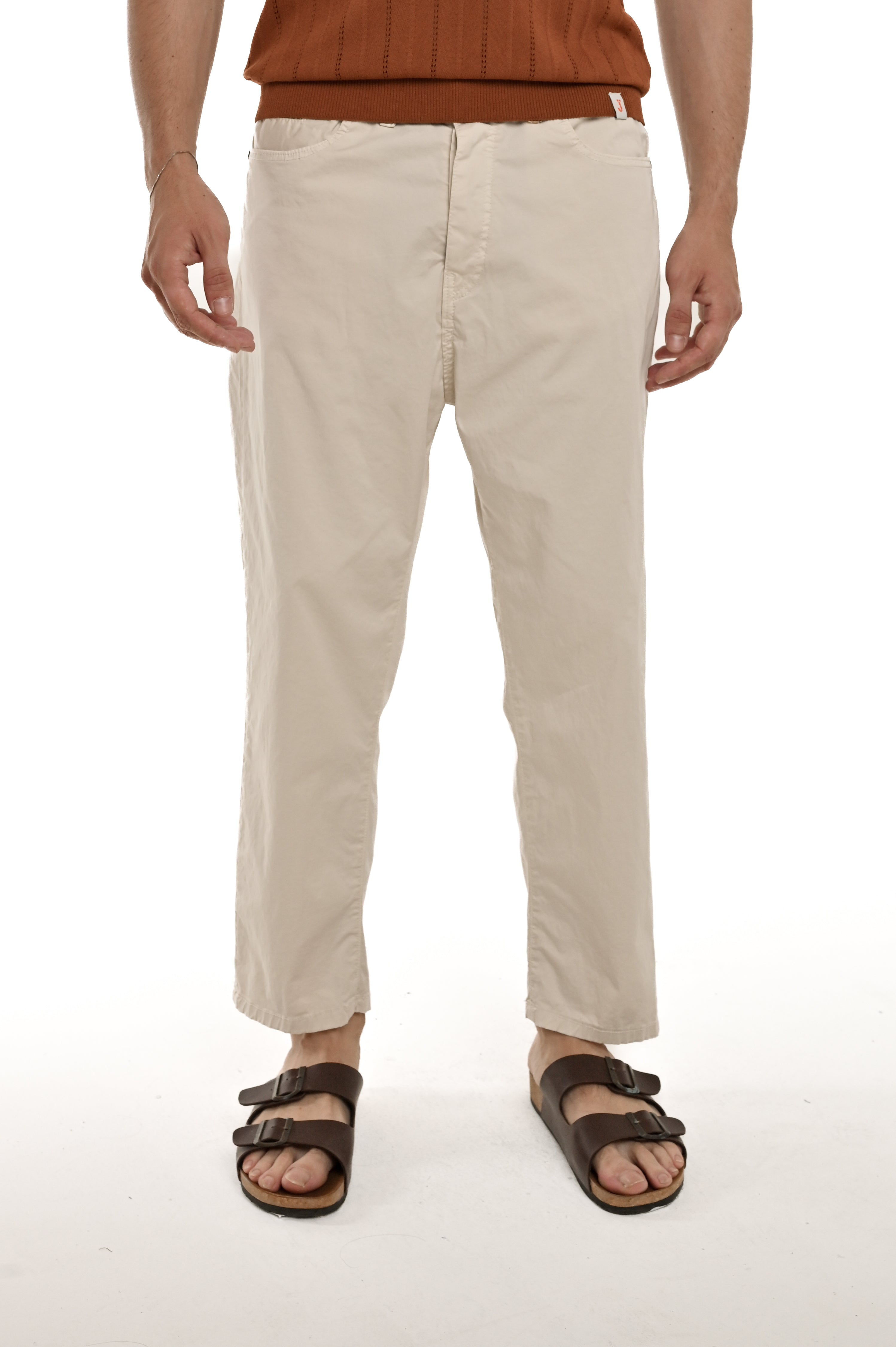 Loose Cotton Pants King Raso White SS25