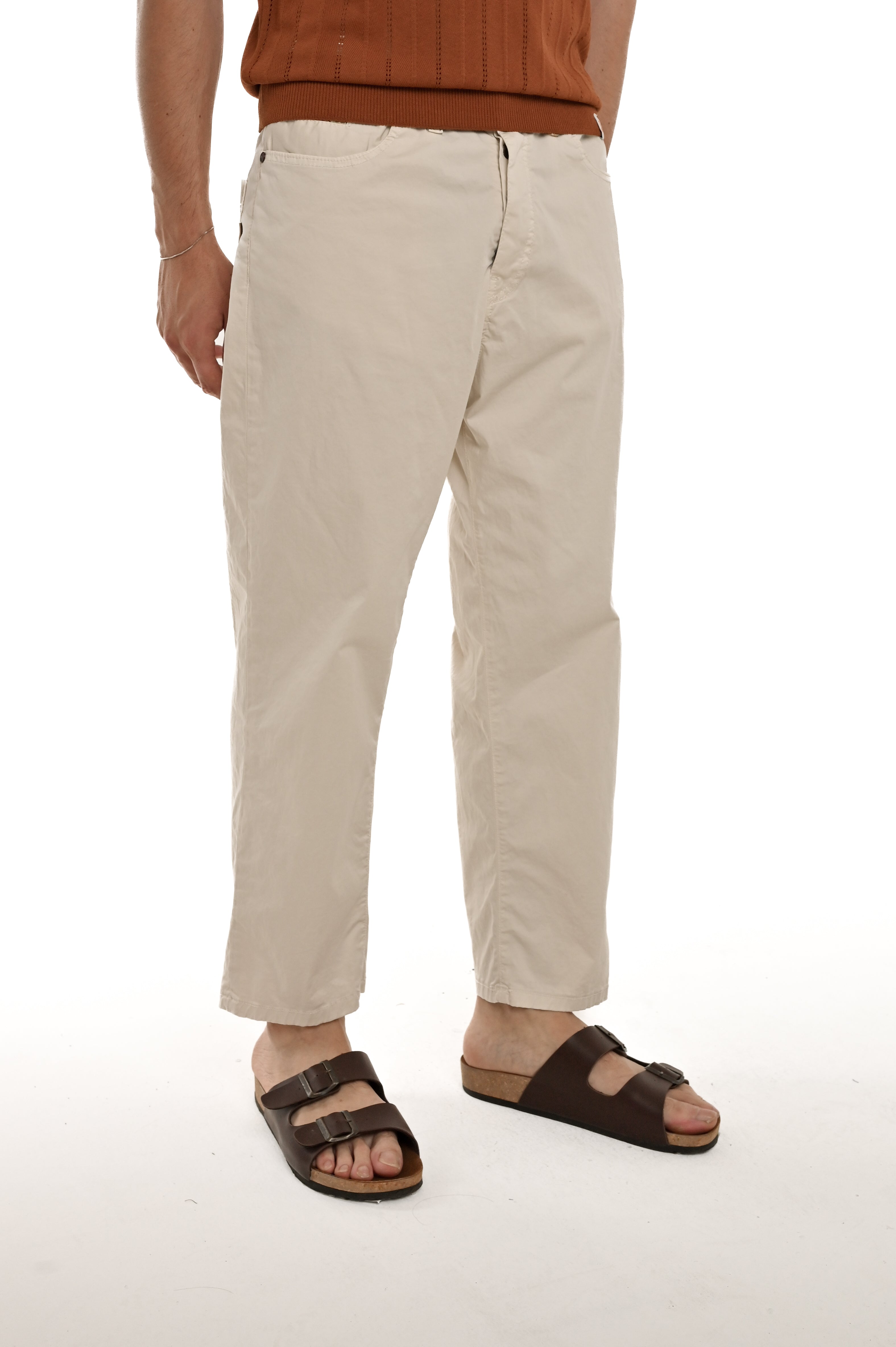 Loose Cotton Pants King Raso White SS25