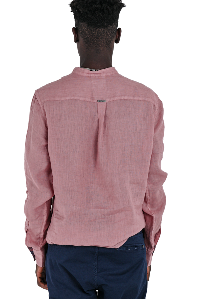 Pink LEO LINO cotton shirt - Displaj
