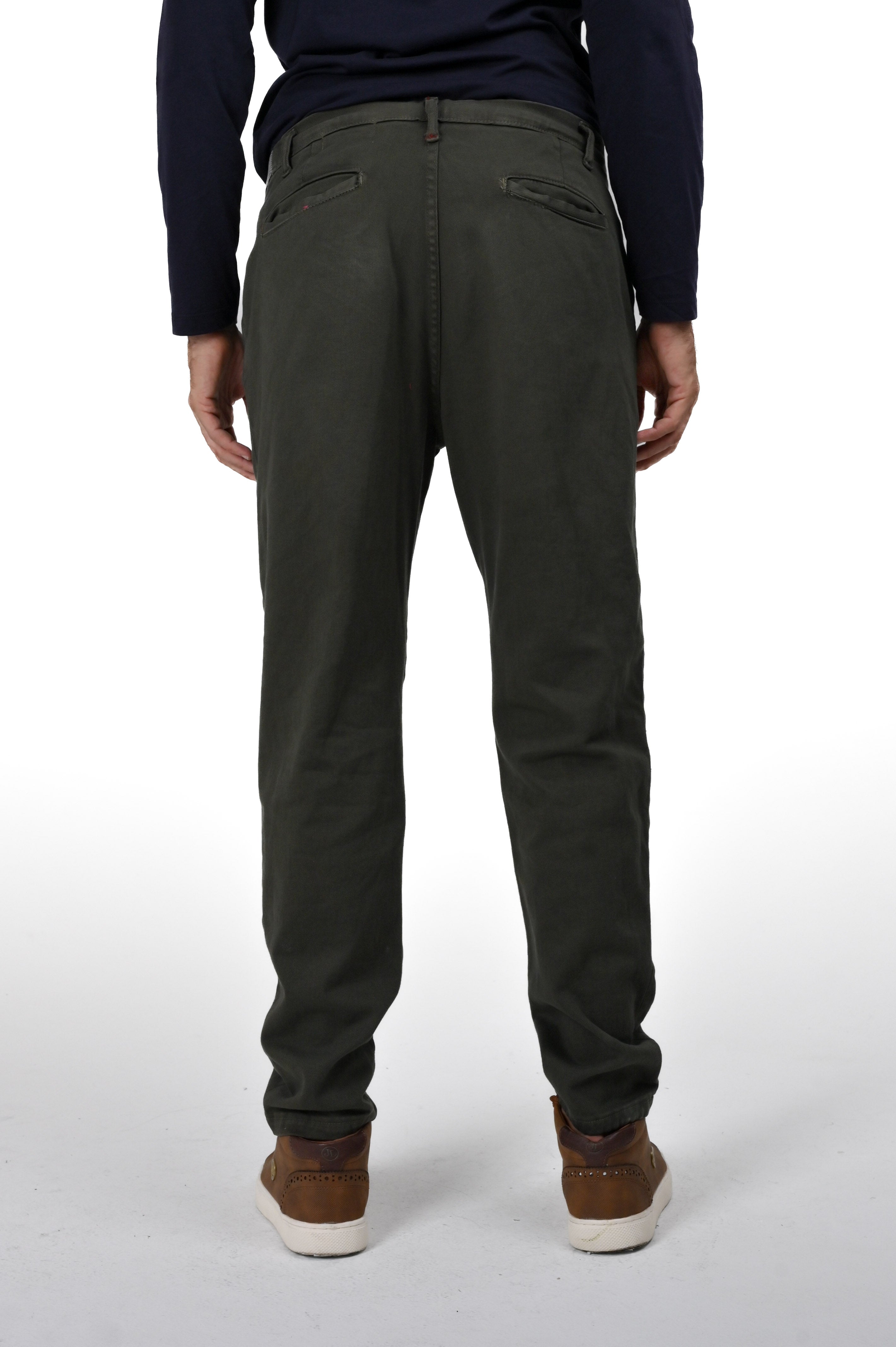 Pantaloni in cotone regular Lion Bull verde FW24/25