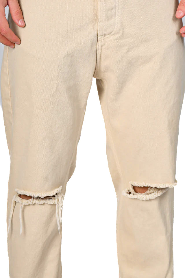 Loose Wide Astra Beige Cotton Pants SS22