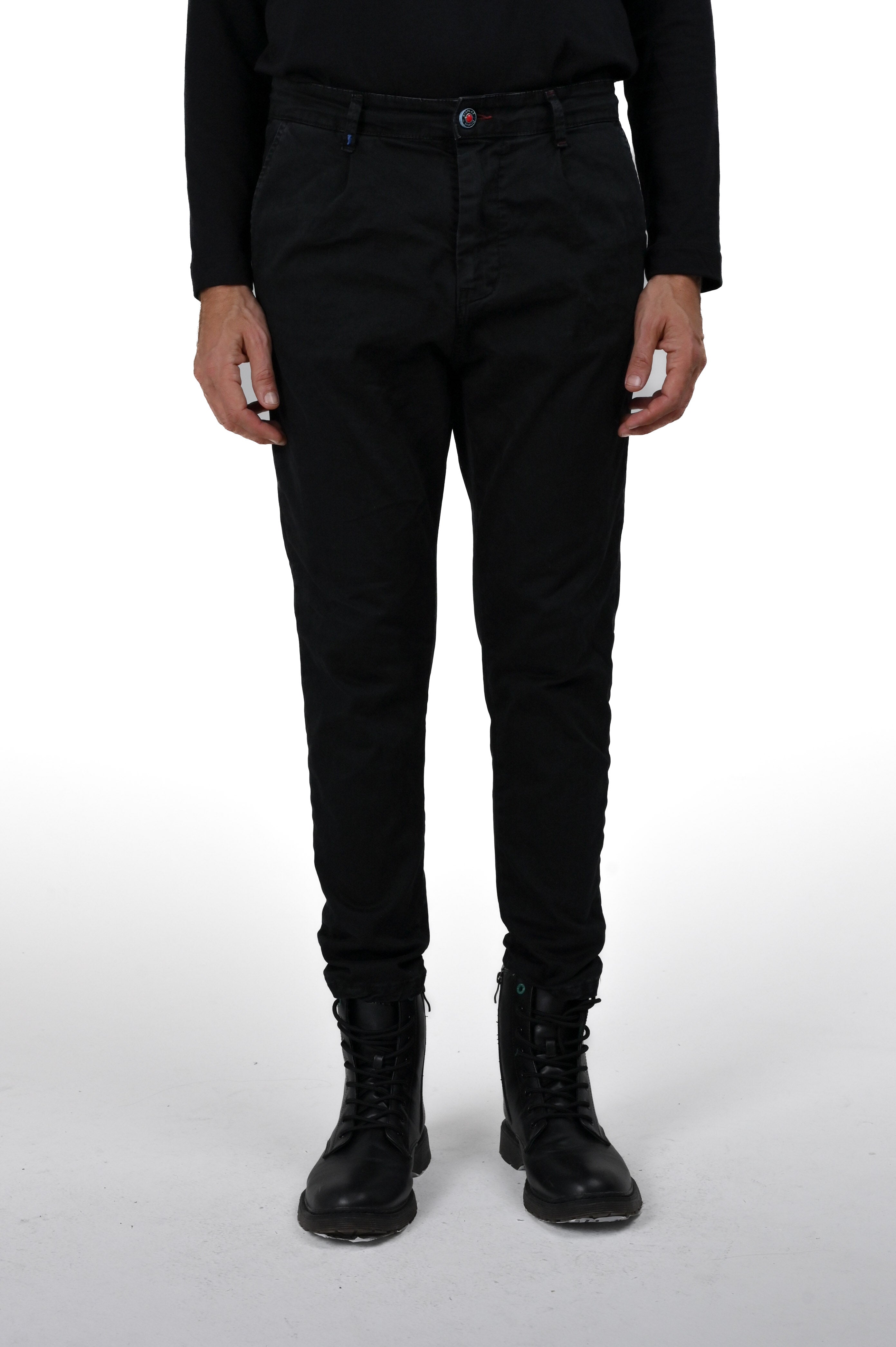 Pantaloni in cotone tapered New Private Gab Nero FW24/25