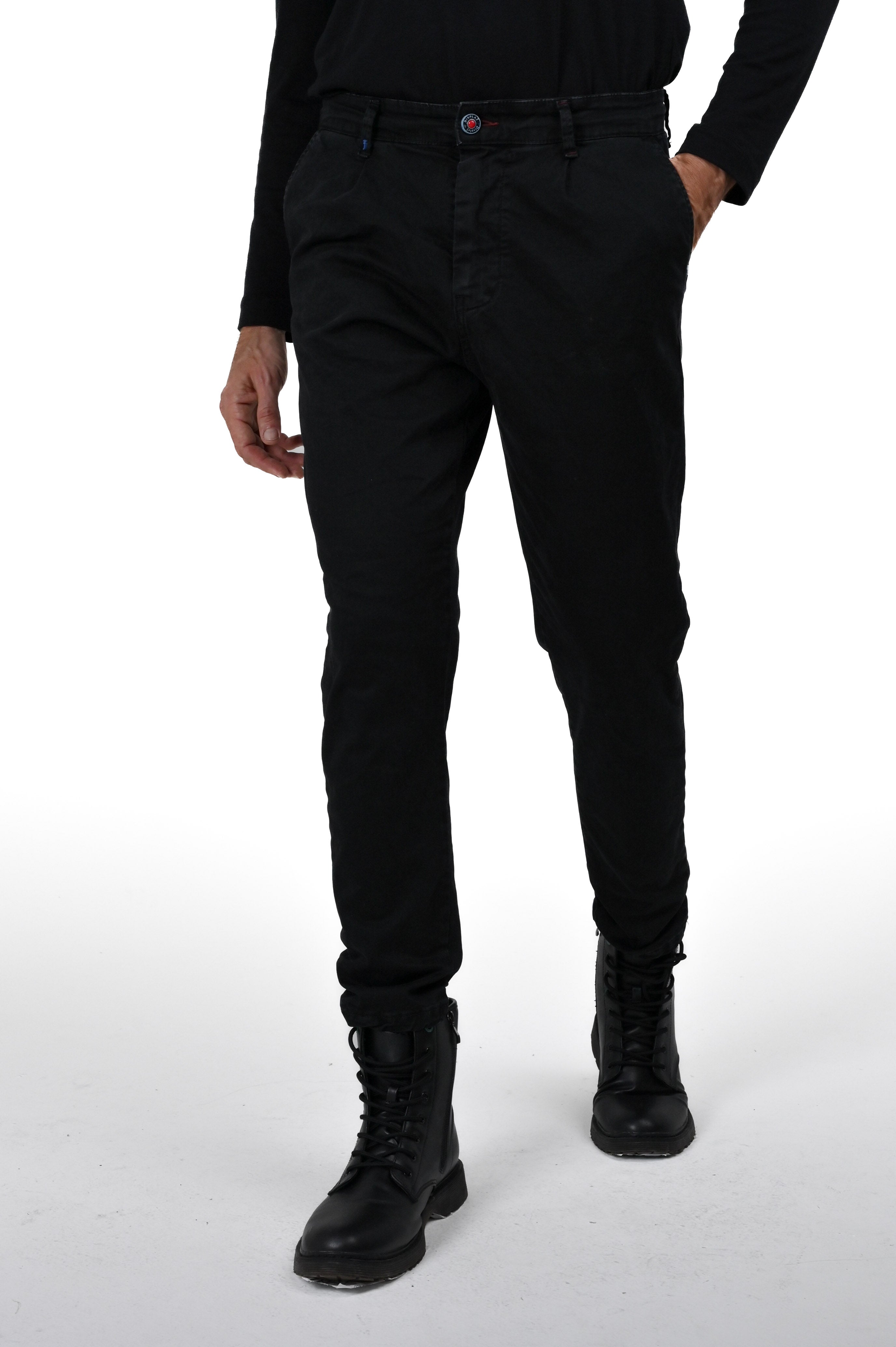 Pantaloni in cotone tapered New Private Gab Nero FW24/25