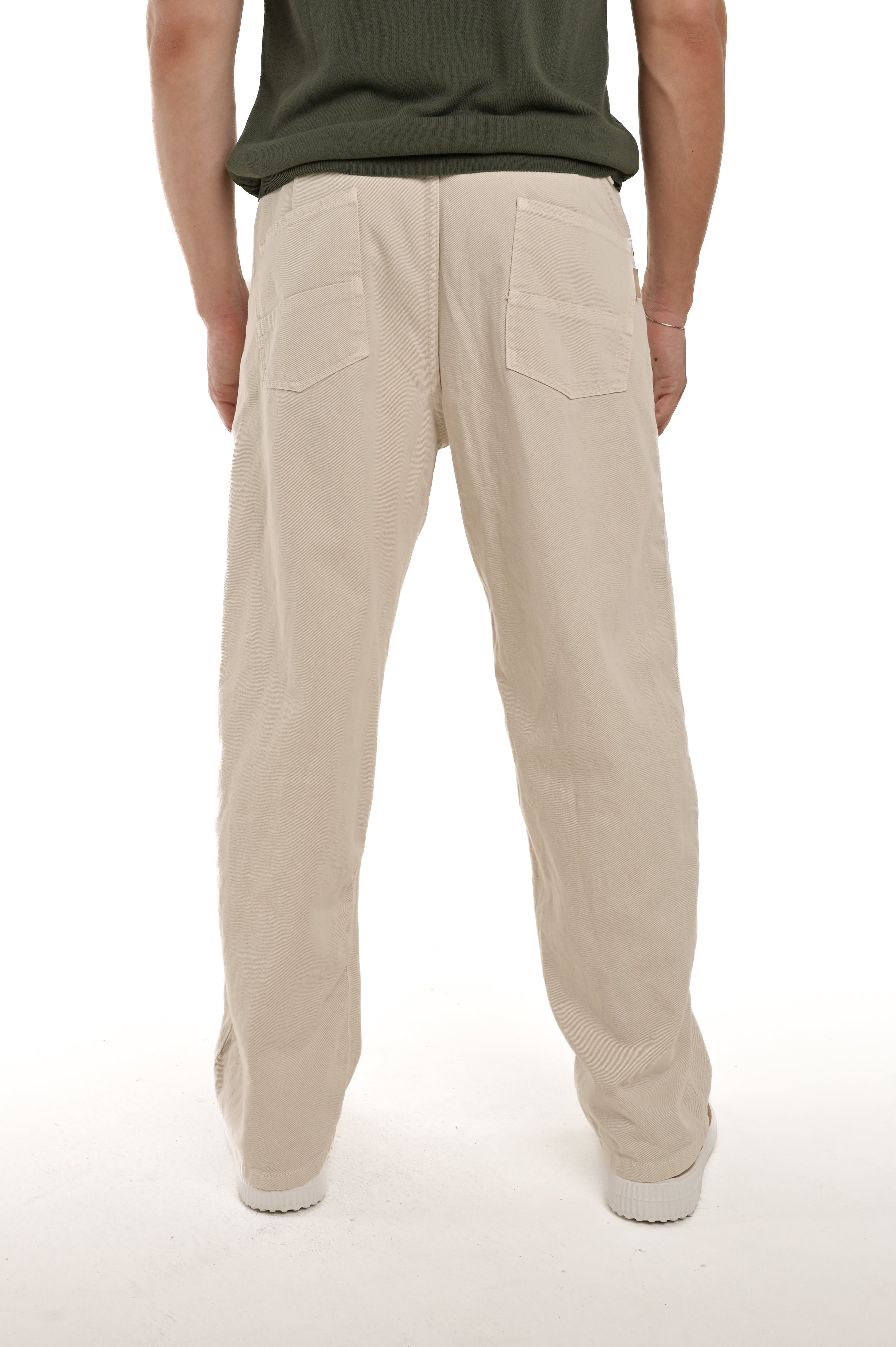 Pantaloni in cotone loose Dick panna SS25