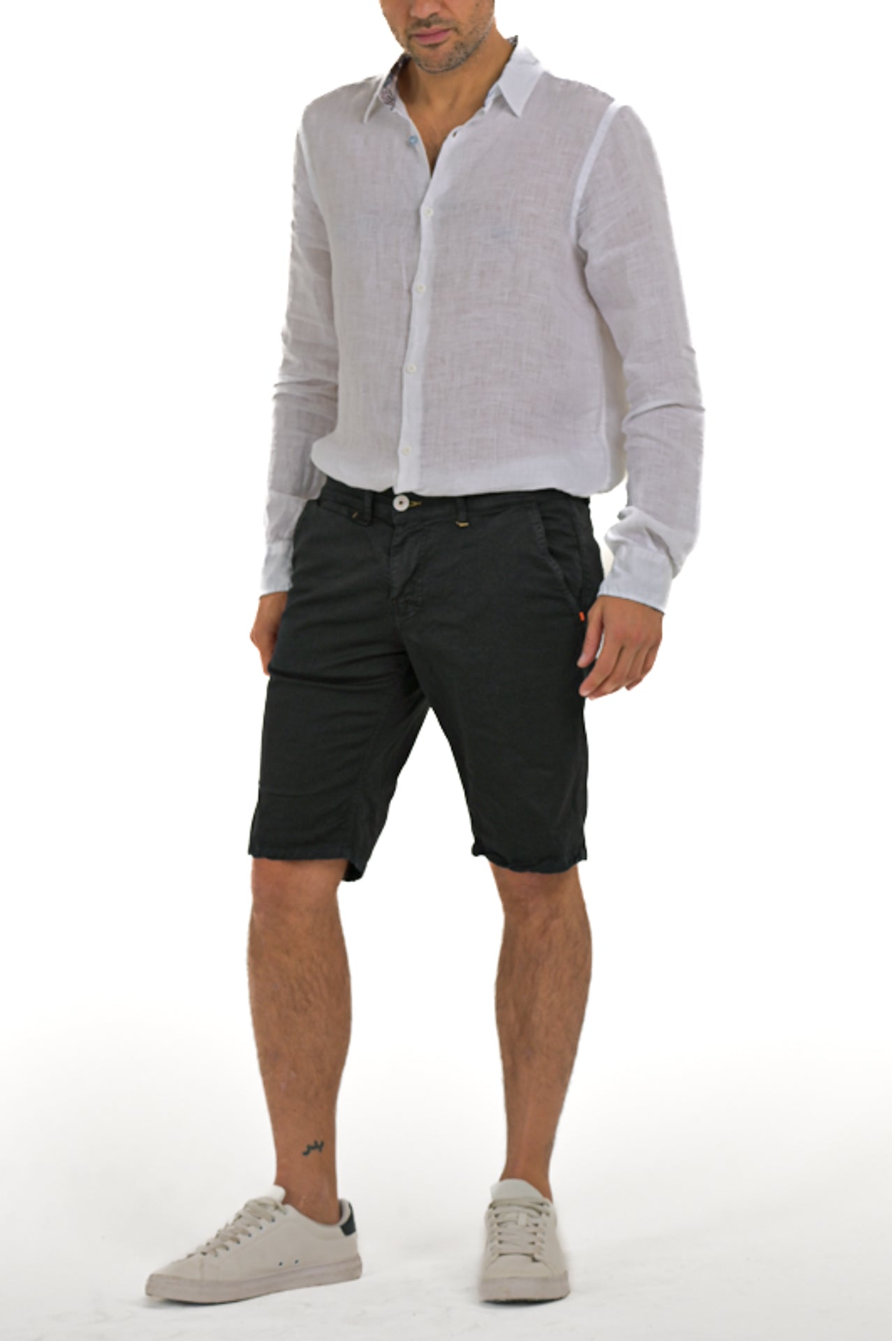 Bermuda in cotone slim Cristian Raso Nero SS26