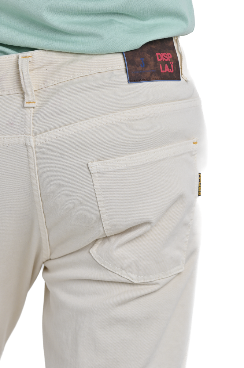 Kong DRL cream regular cotton trousers SS24