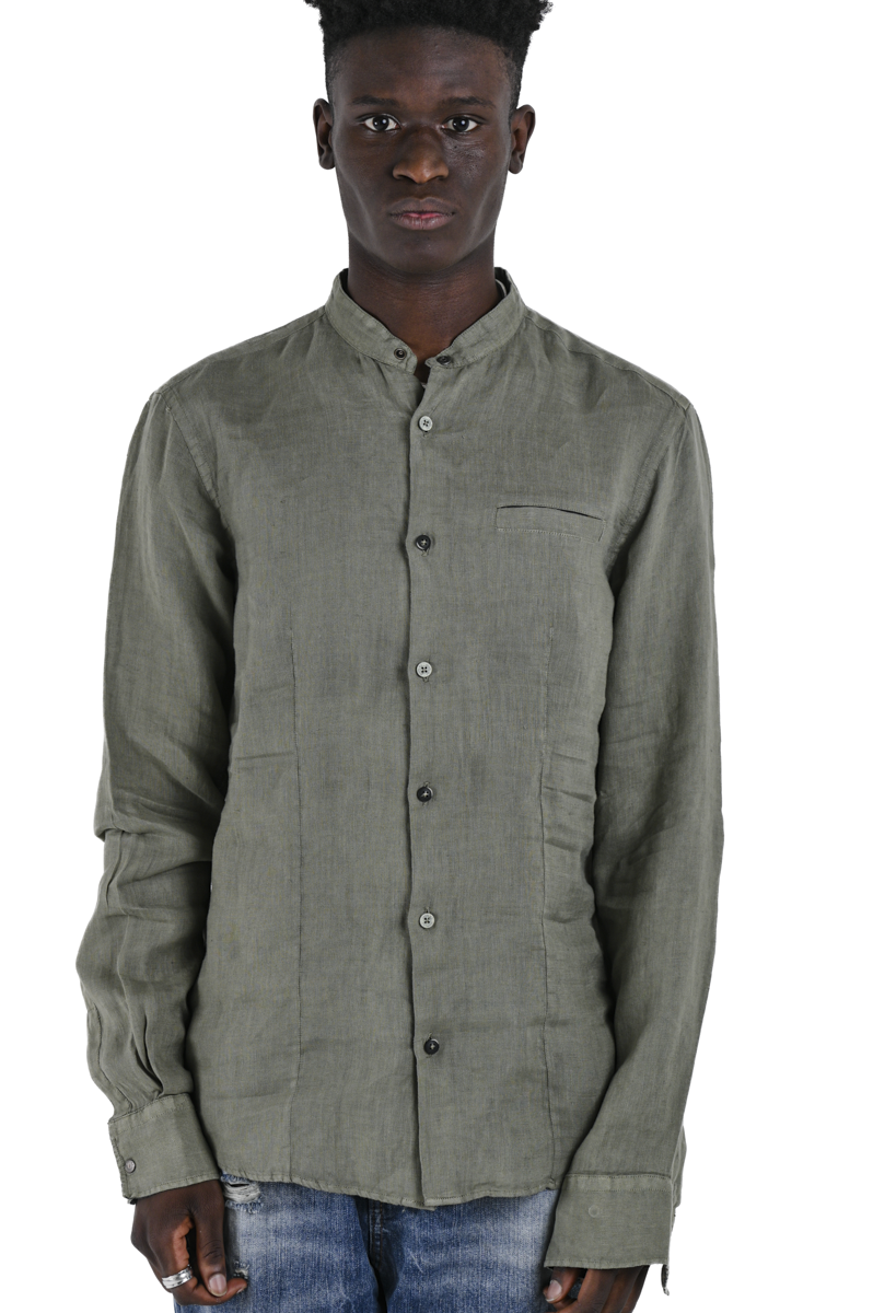 Camicia in lino regular Leo Lino Militare SS24