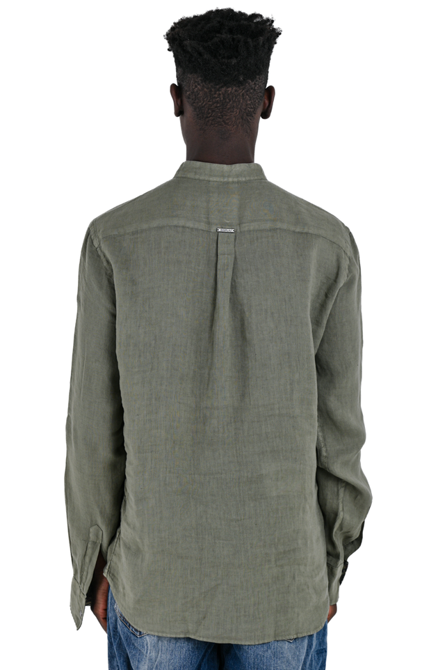 Camicia in lino regular Leo Lino Militare SS24