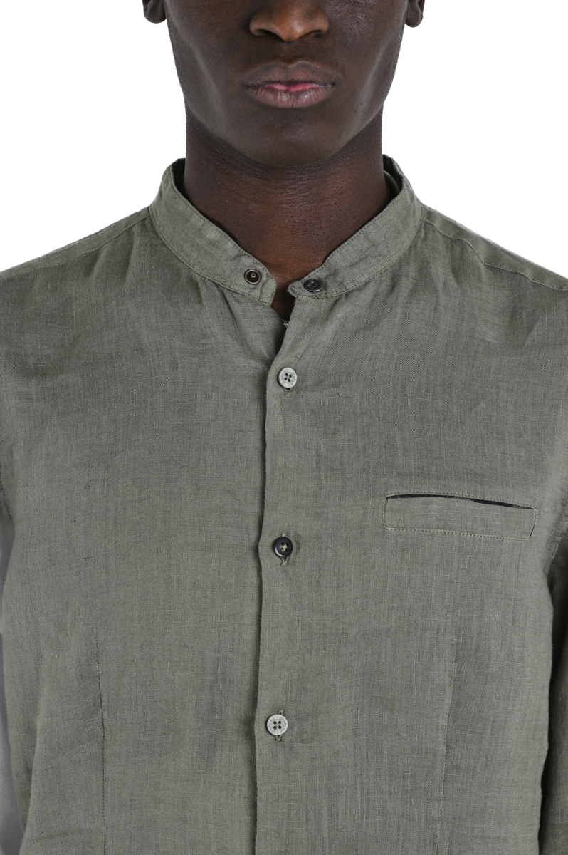 Camicia in lino regular Leo Lino Militare SS24