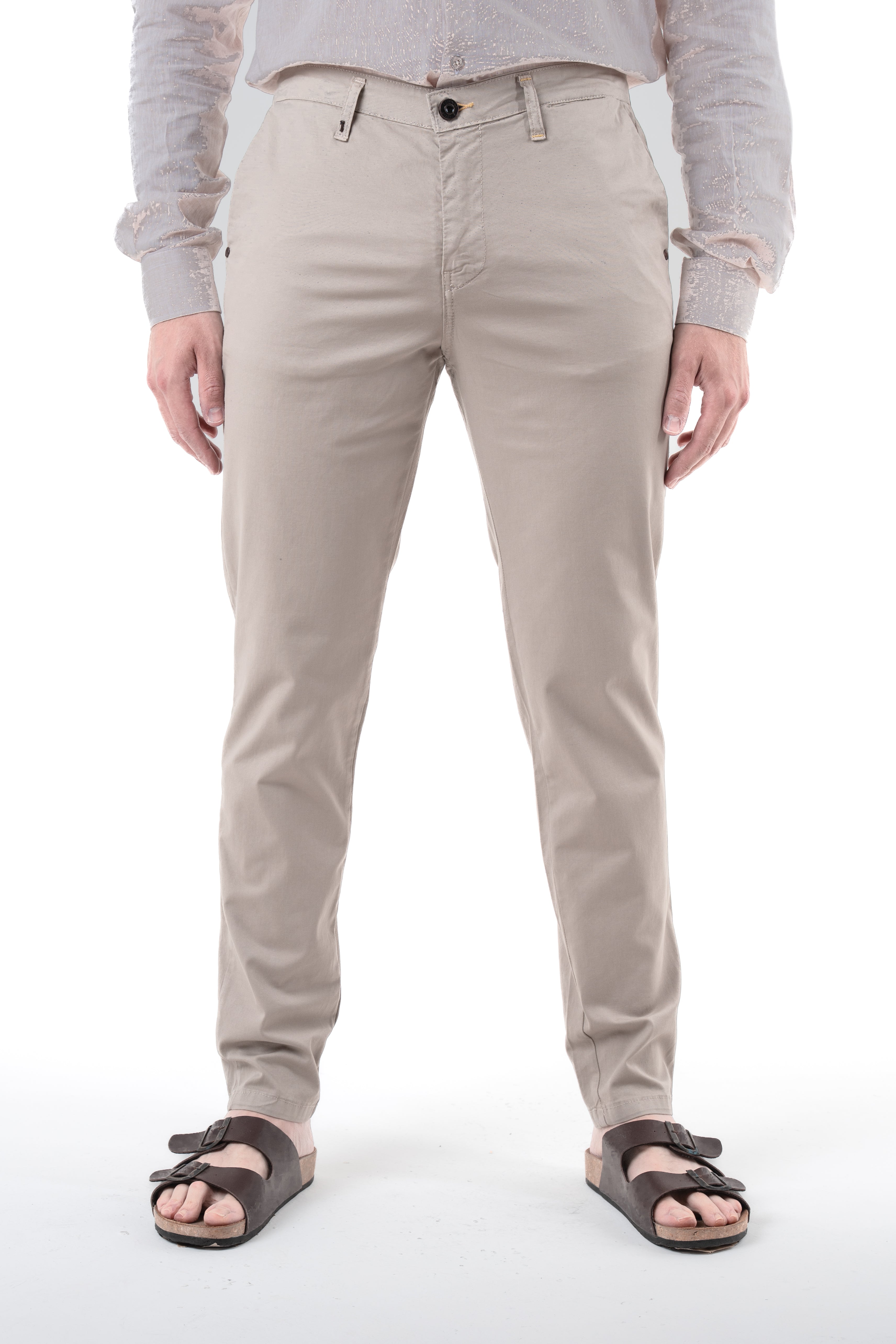 Slim Cotton Trousers Sonic Sant Beige SS25