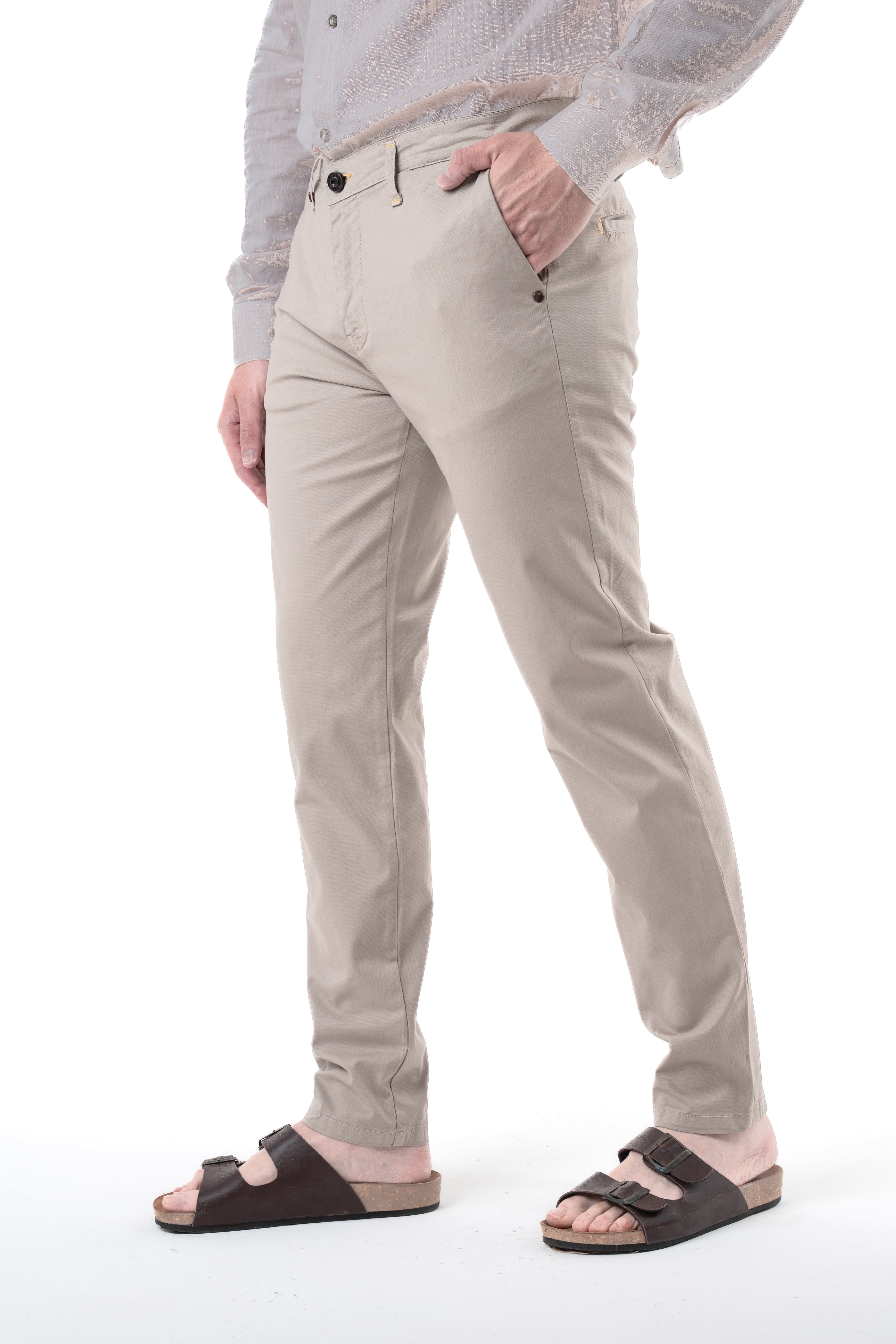 Slim Cotton Trousers Sonic Sant Beige SS25